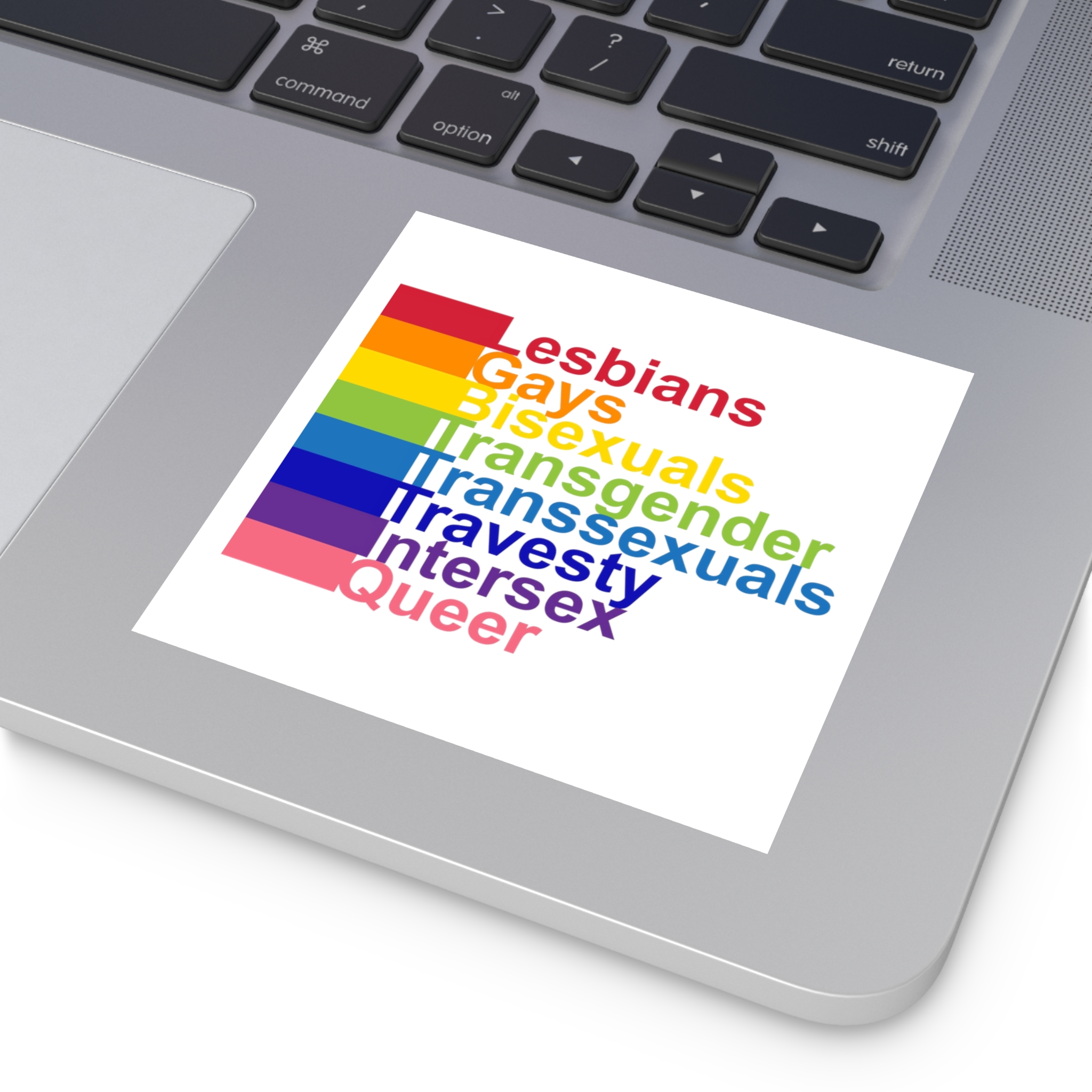 Lgbt Concept Motivating Phrase Colors Rainbow Decoding Abbreviations Lgbt Lesbian Gay Bisexual Transgender Transsexual Travesty Intersex Queer Laminate Stickers Square - Image 27