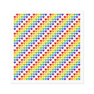 Rainbow Heart Mosaic Seamless Vector Pattern Laminate Stickers Square