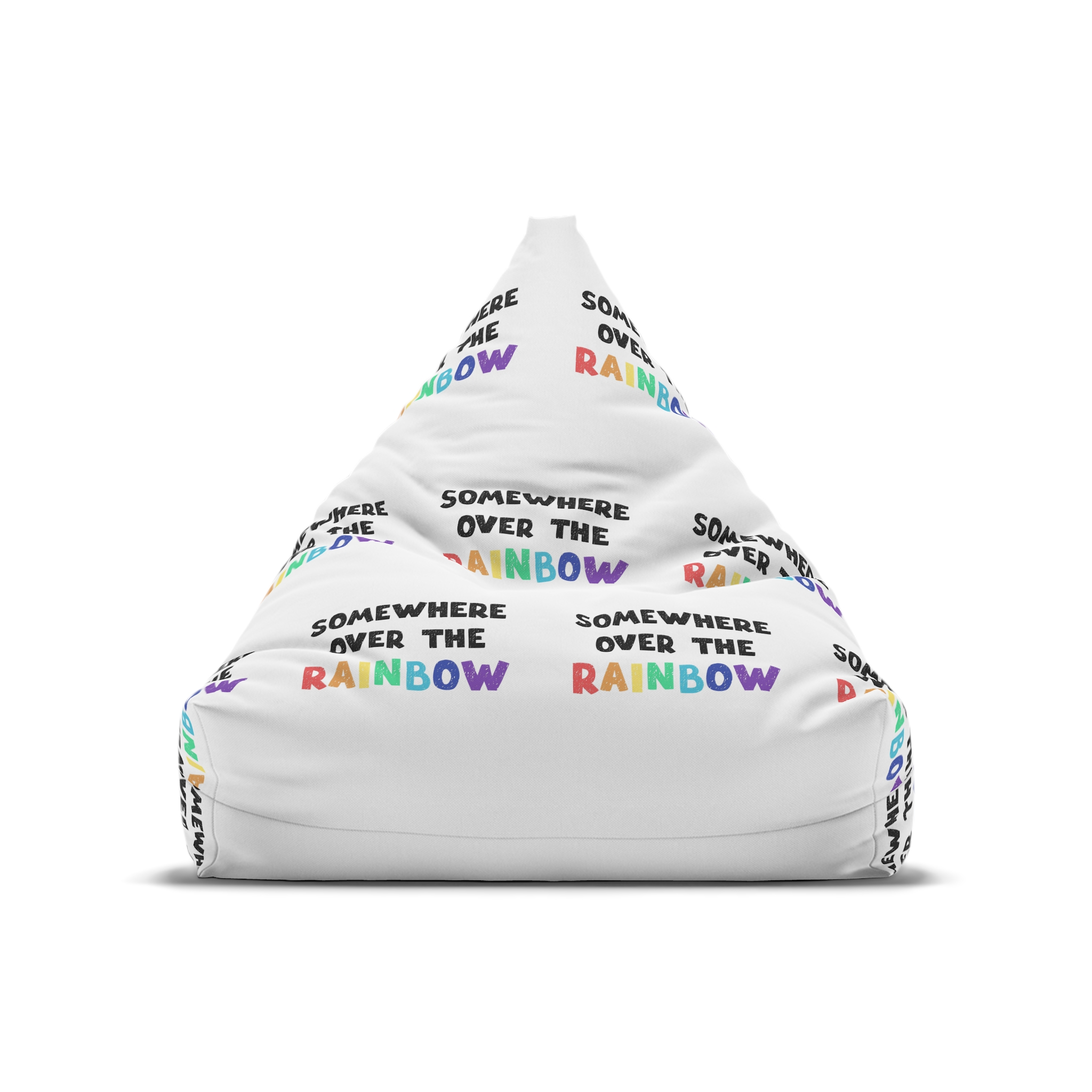 Vector Illustration With Hand Drawn Lettering Rainbow Bean Bag Chair Cover - Image 5