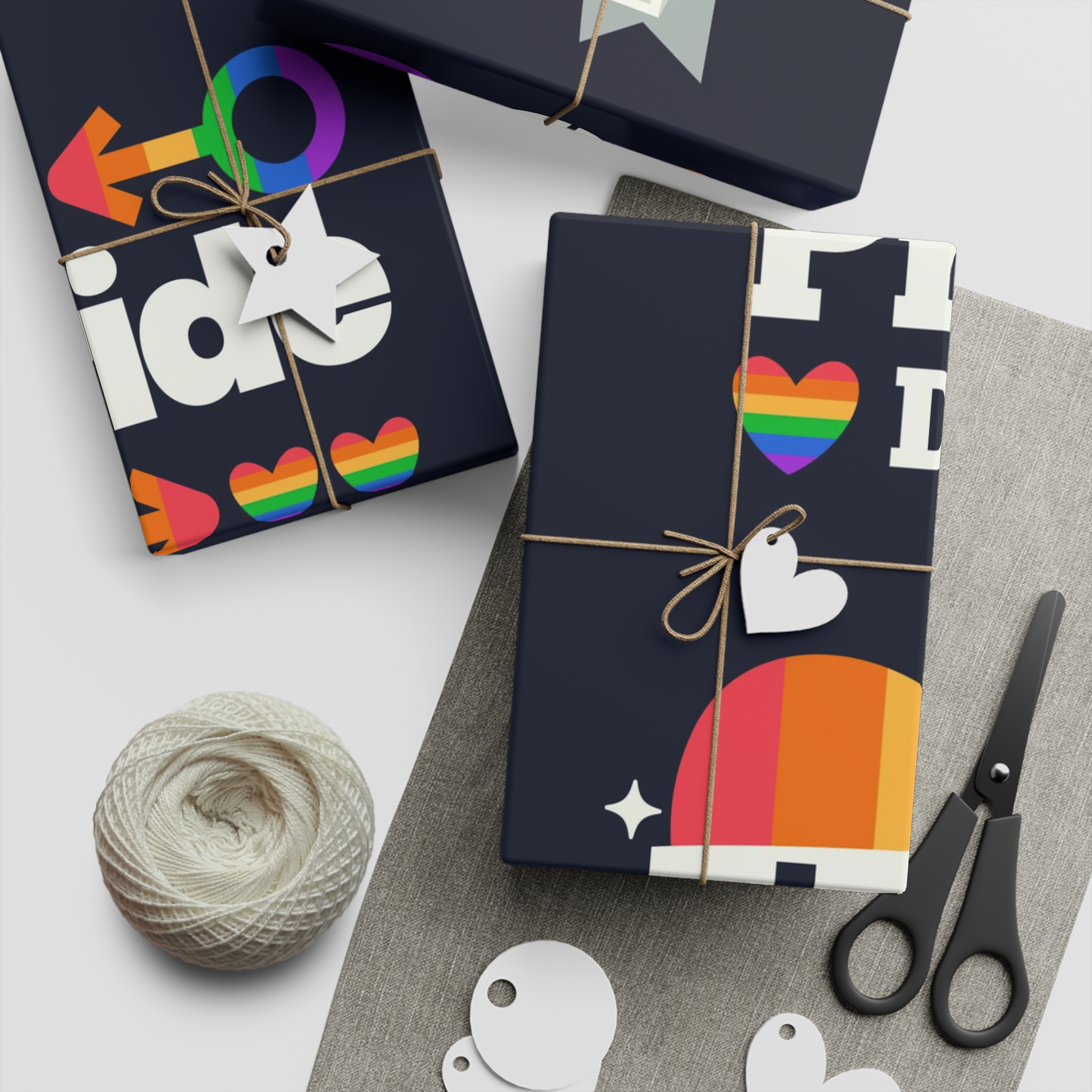 Flat Pride Day Badge Collection 3 Gift Wrapping Paper Sheets 1pc - Image 5