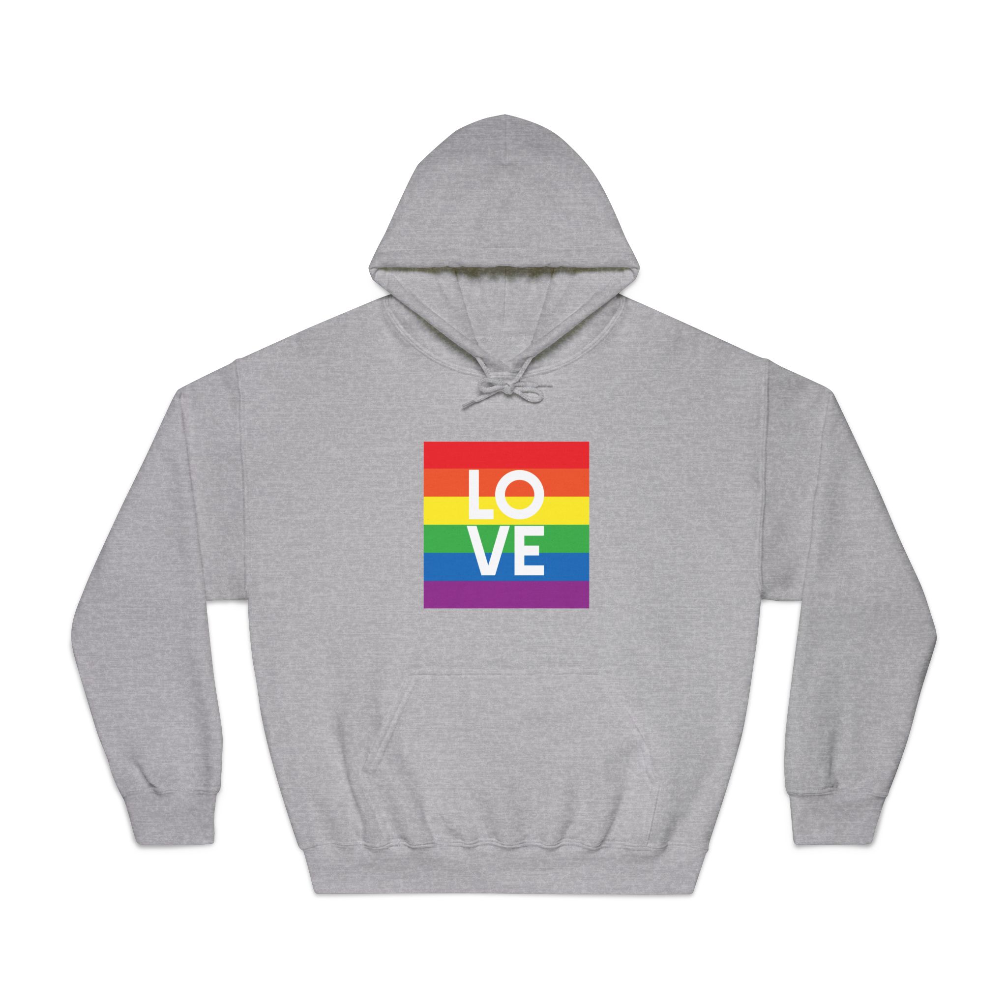 Love Lgbt Squere White Unisex Dryblend Hooded Sweatshirt - Image 13
