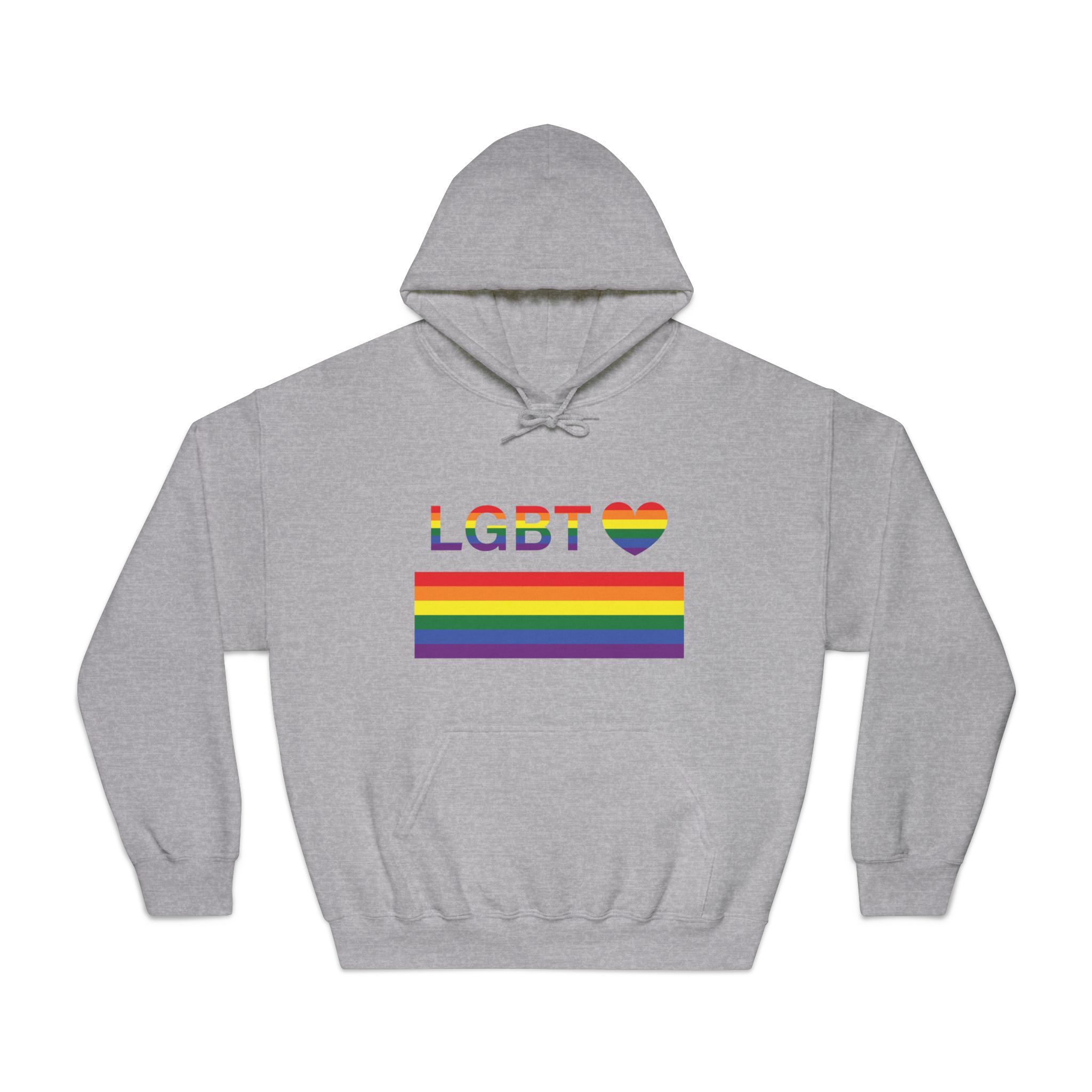 Lgbt Word Text Letter With Heart Rainbow Color Flag Isolated White Background Vector Illustration Unisex Dryblend Hooded Sweatshirt - Image 13