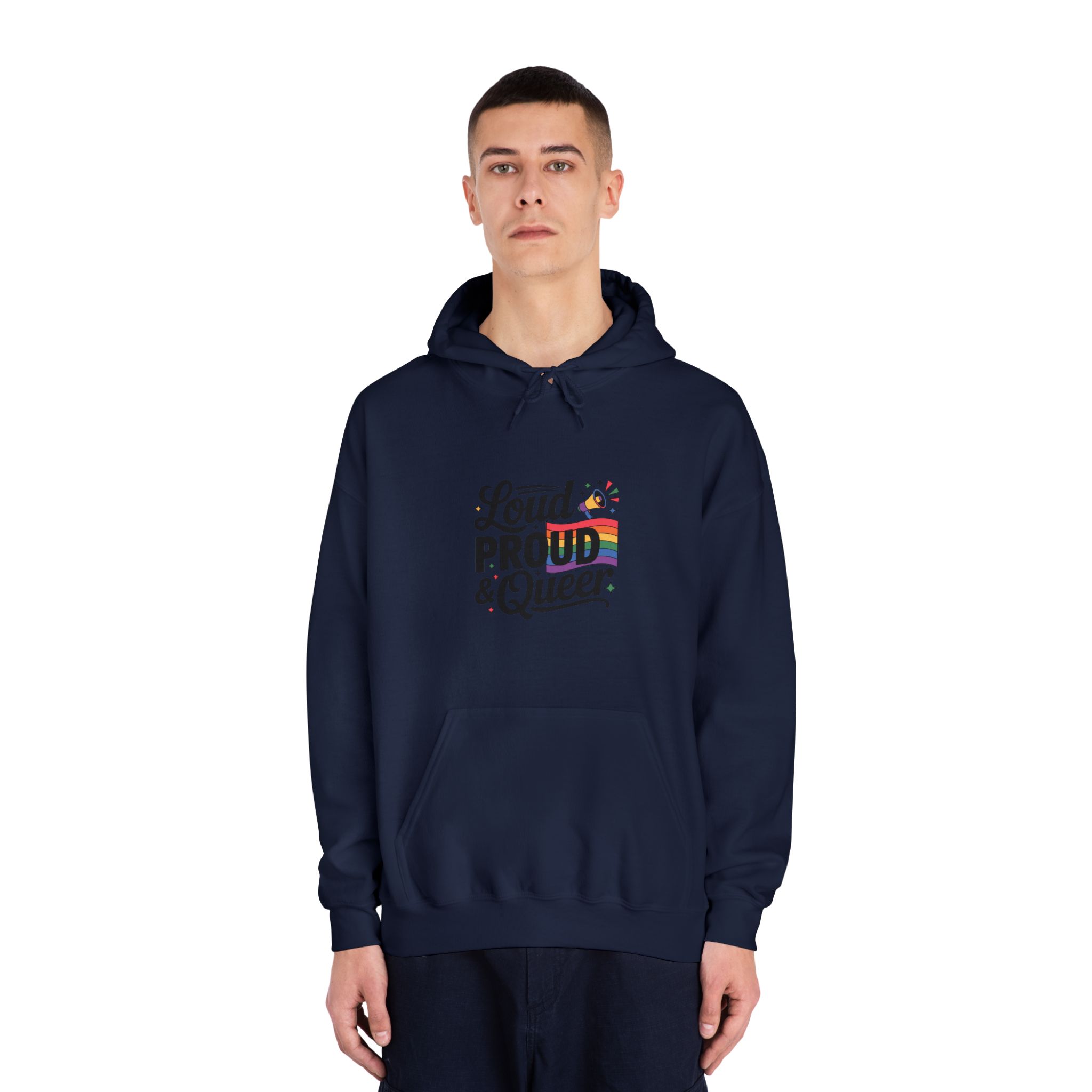 Loud Proud Queer T Shirt Design Isolated White Background2 Unisex Dryblend Hooded Sweatshirt - Image 31