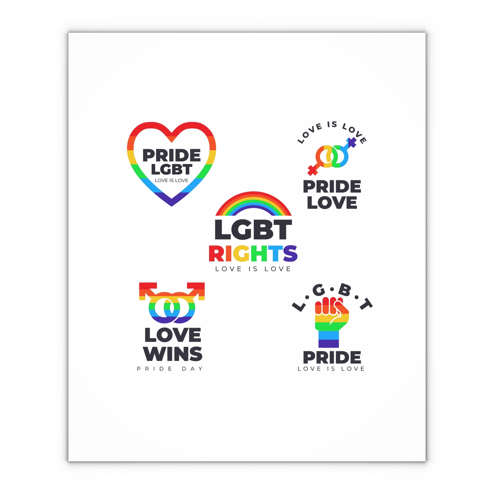 Pride Day Badges Collection Gift Wrapping Paper Sheets 1pc - Image 4