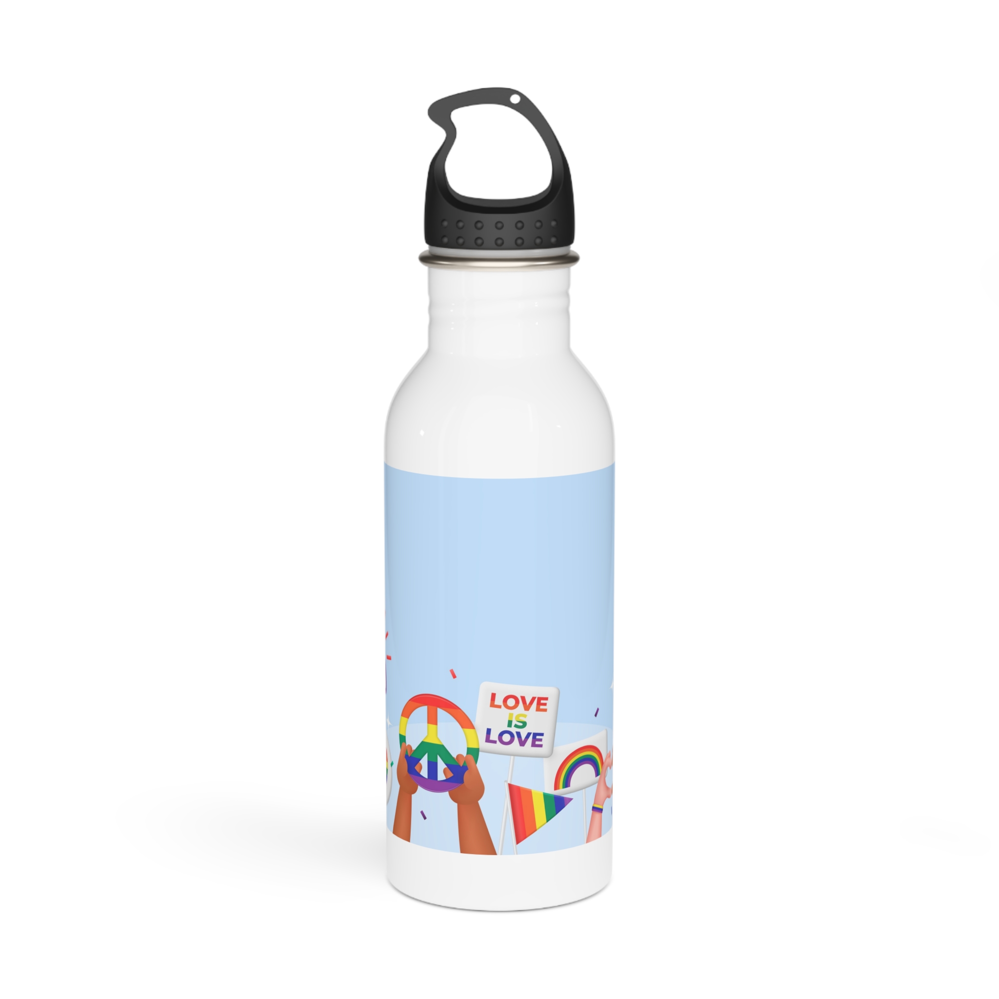 Realistic Background Pride Month Celebration Stainless Steel Water Bottle
