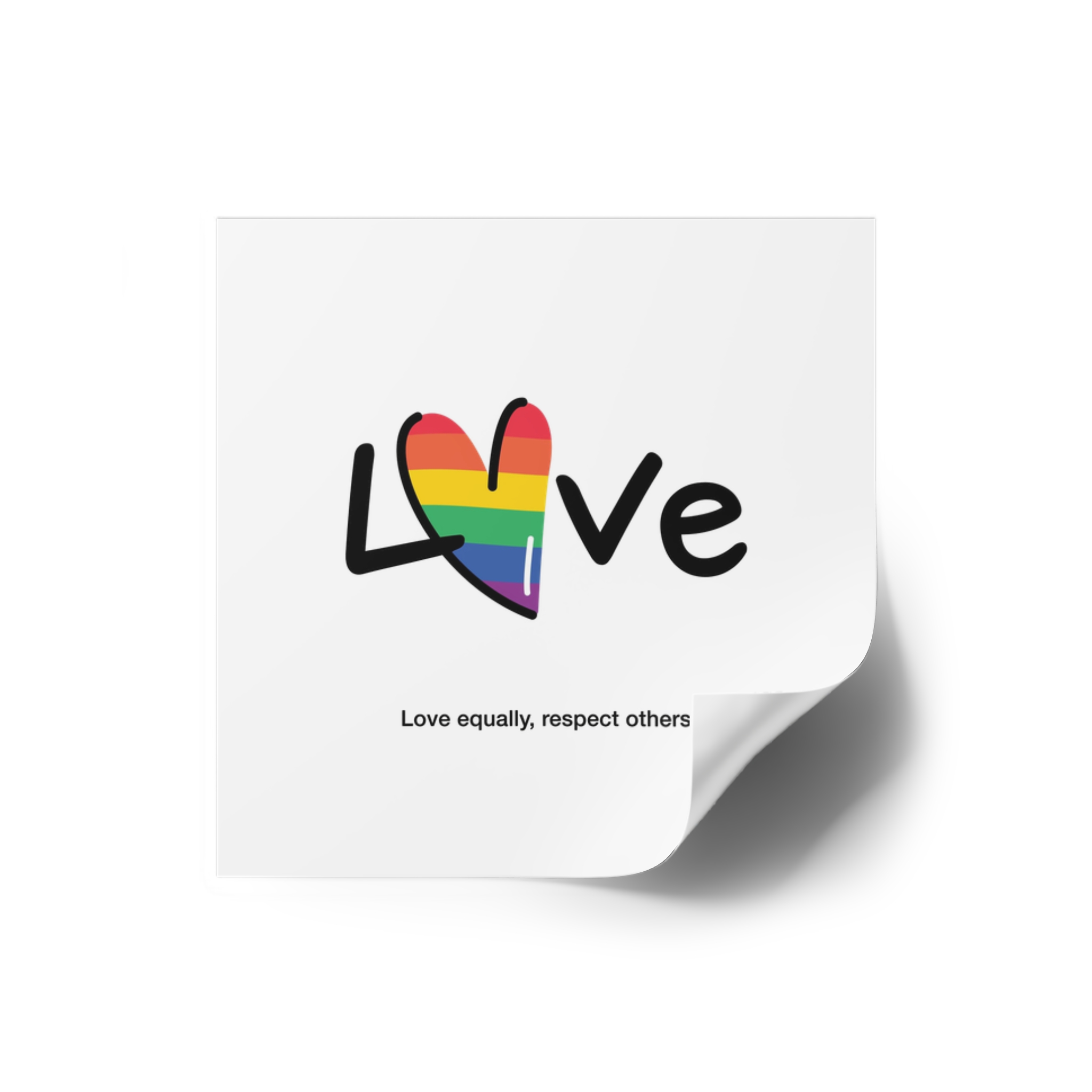 Love Letter Pride Rainbow Lettering Text Writing Pattern Freedom Love Heart Homo Colors Flag Parade(1) (1) Laminate Stickers Square - Image 10