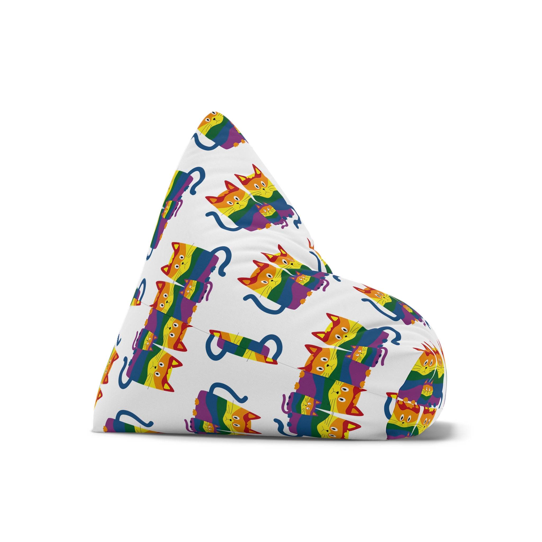 Lgbt Cats Samesex Love Like Everyone Else Cute Cartoon Cats Vector Copyspace Bean Bag Chair Cover - Image 7