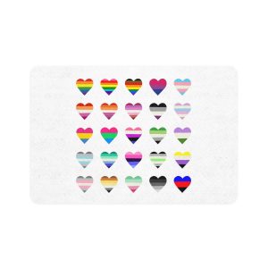 Set Colorful Lgbtq Pride Flag Heart Shape Gender Equality Sexual Identity Pride Flags Collection Lgbtqia Community Pride Month Pet Food Mat 12x18