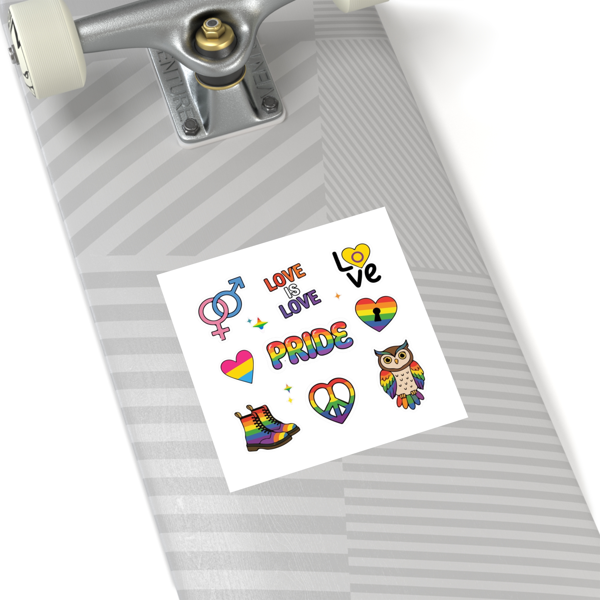 Pride Stickers Doodle Set Colorful Lgbtq Hand Drawn Icons Pack Laminate Stickers Square - Image 36