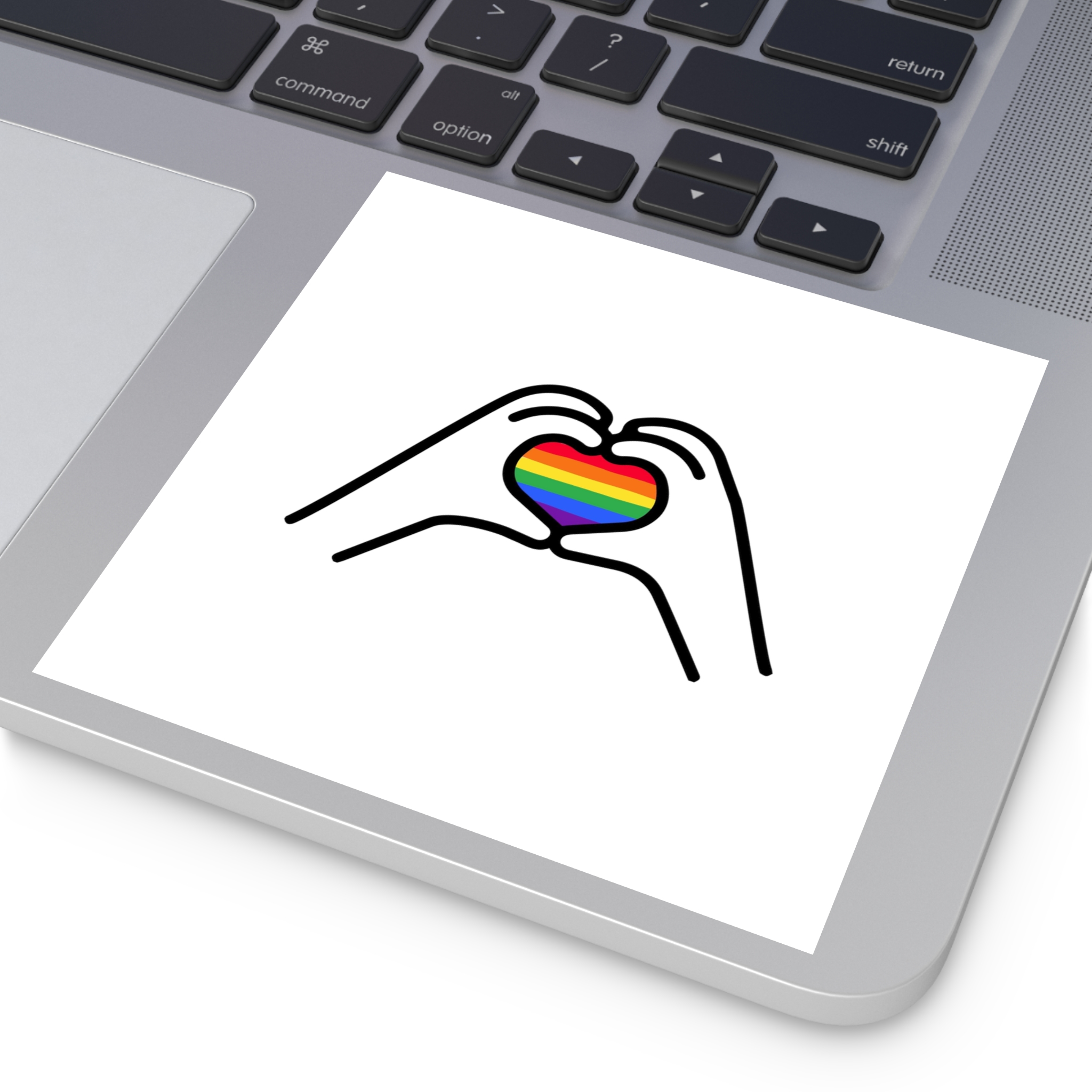 Lgbt Concept Heart Colors Lgbtq Flag Love Is Love Shape Heart Icon Lgbt Laminate Stickers Square - Image 39