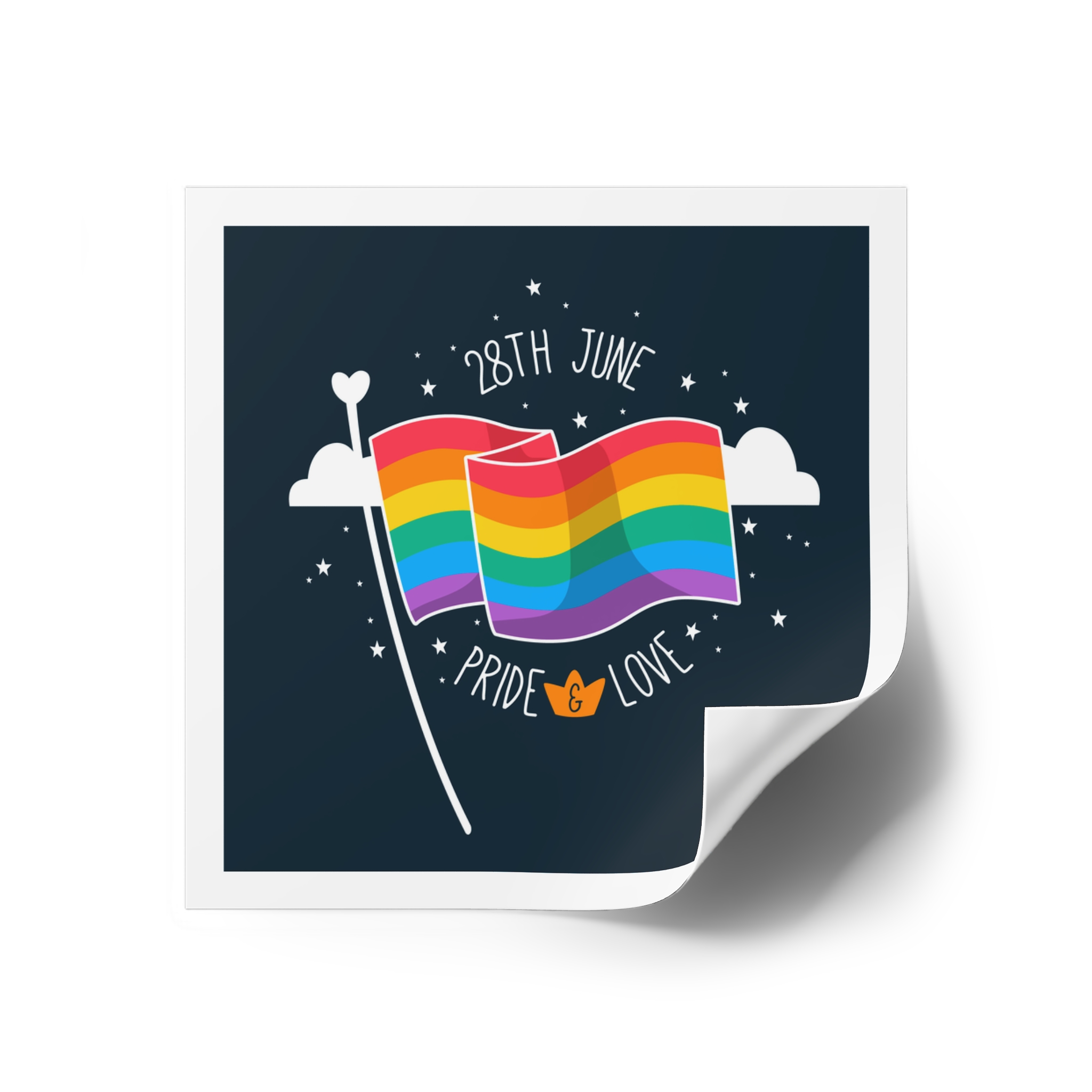 Rainbow Flag With Pride Day Concept Laminate Stickers Square - Image 30