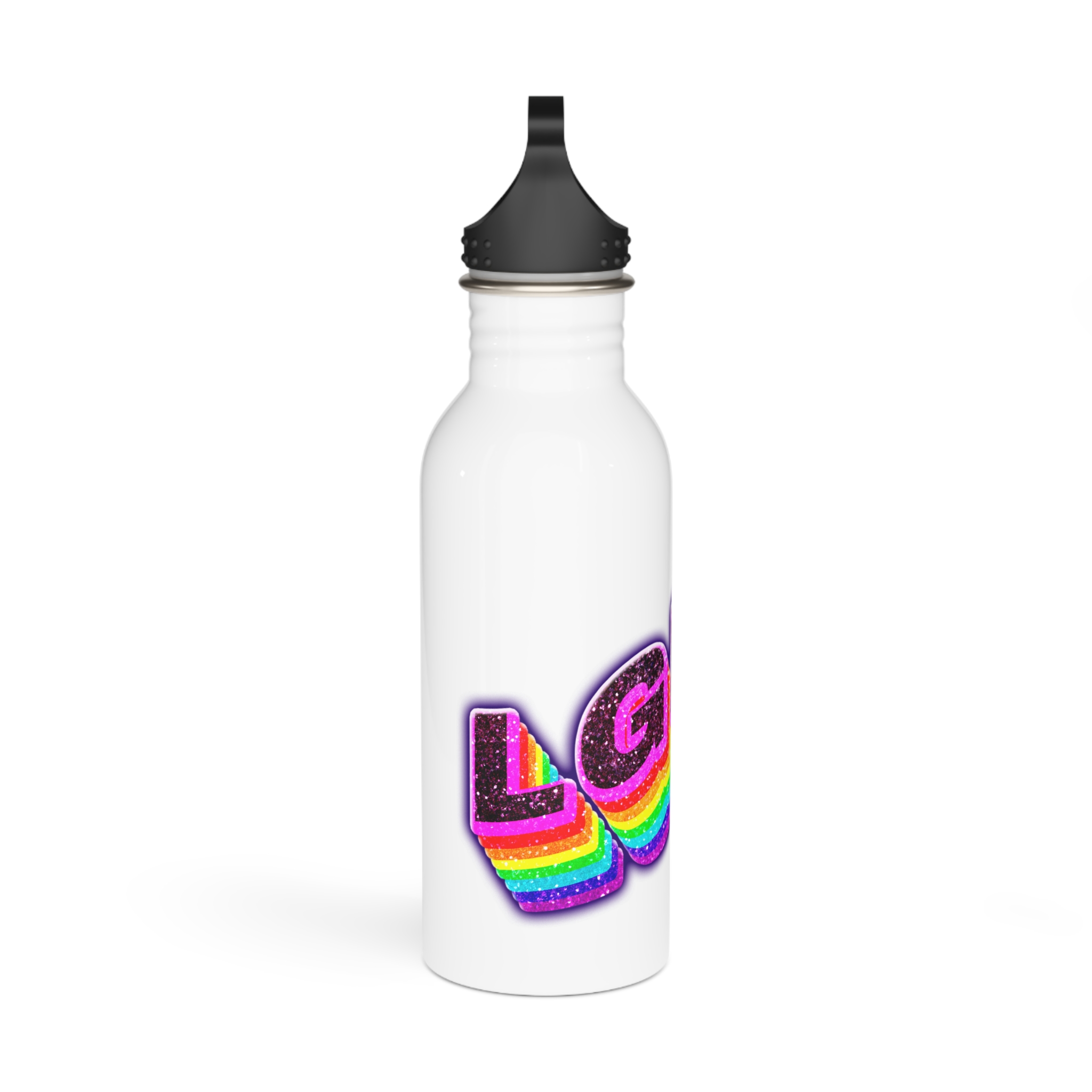 Png Word Lgbt Rainbow Typography Stainless Steel Water Bottle - Image 2