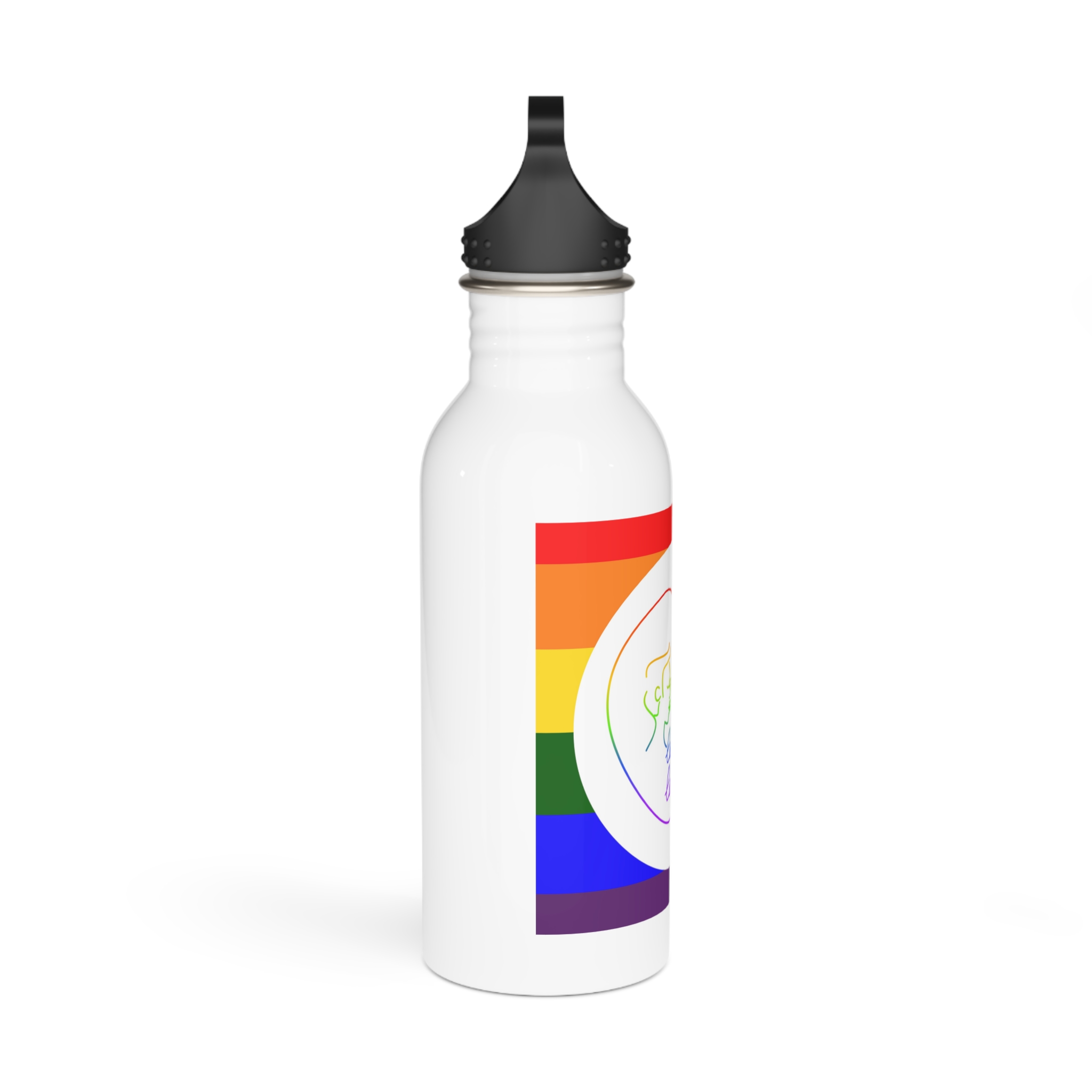 Poster With Kissing Woman Hand Lettering Love Is Love Theme Month Pride Lgbtq Love Background Stainless Steel Water Bottle - Image 2