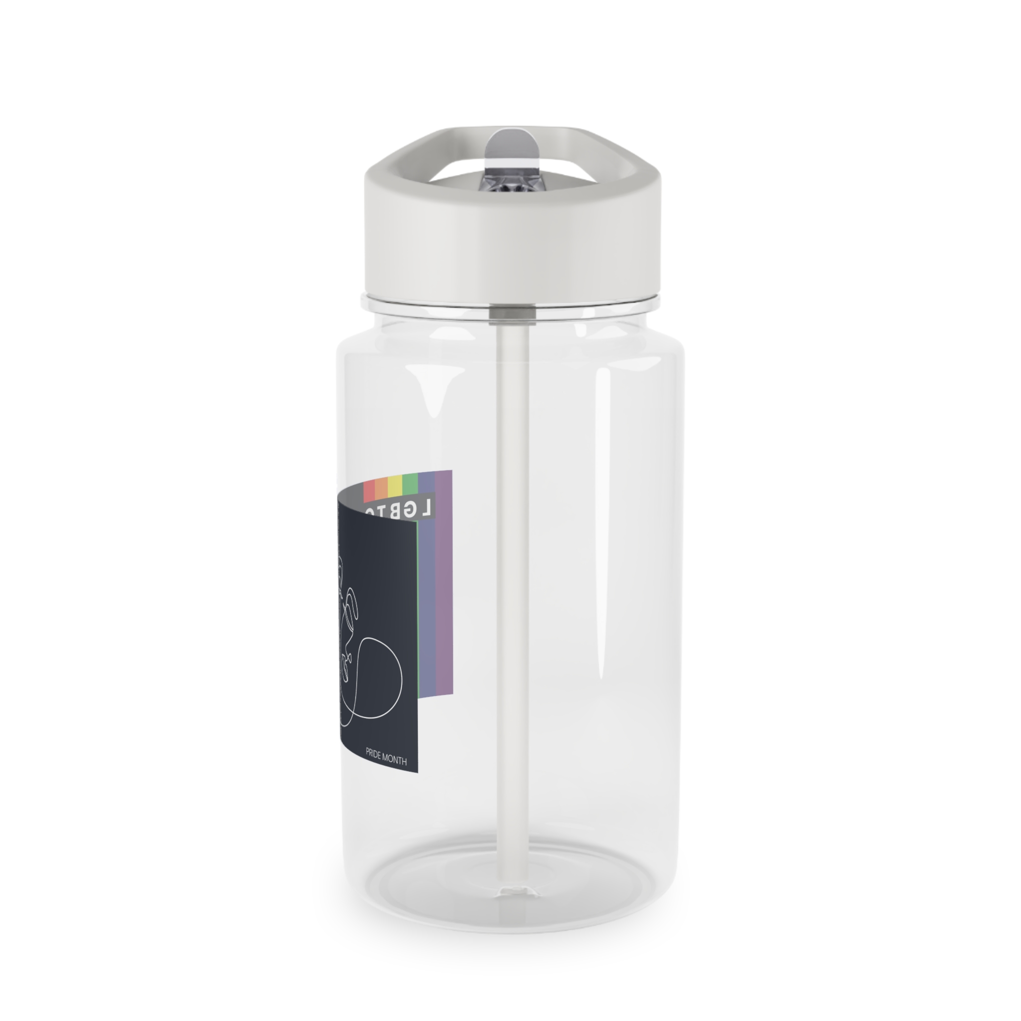 Lgbtq Pride Month Color Flag Dark Background With Female Couple Line Are Vector Illustration Tritan Water Bottle - Image 3