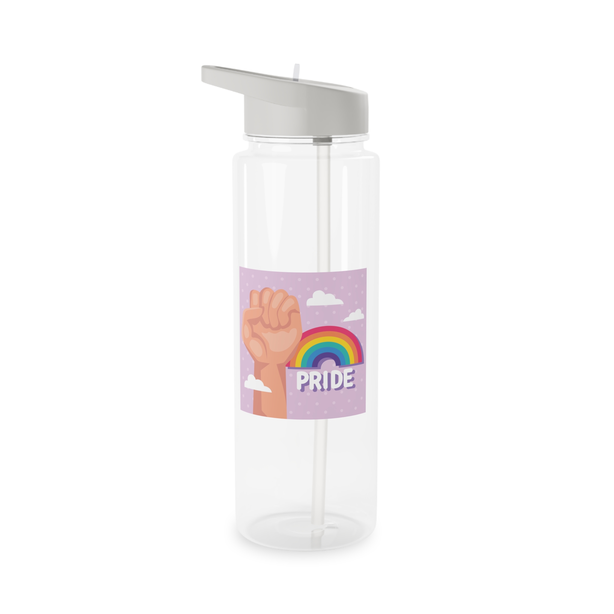 Pride Lettering With Rainbow Card Tritan Water Bottle - Image 5