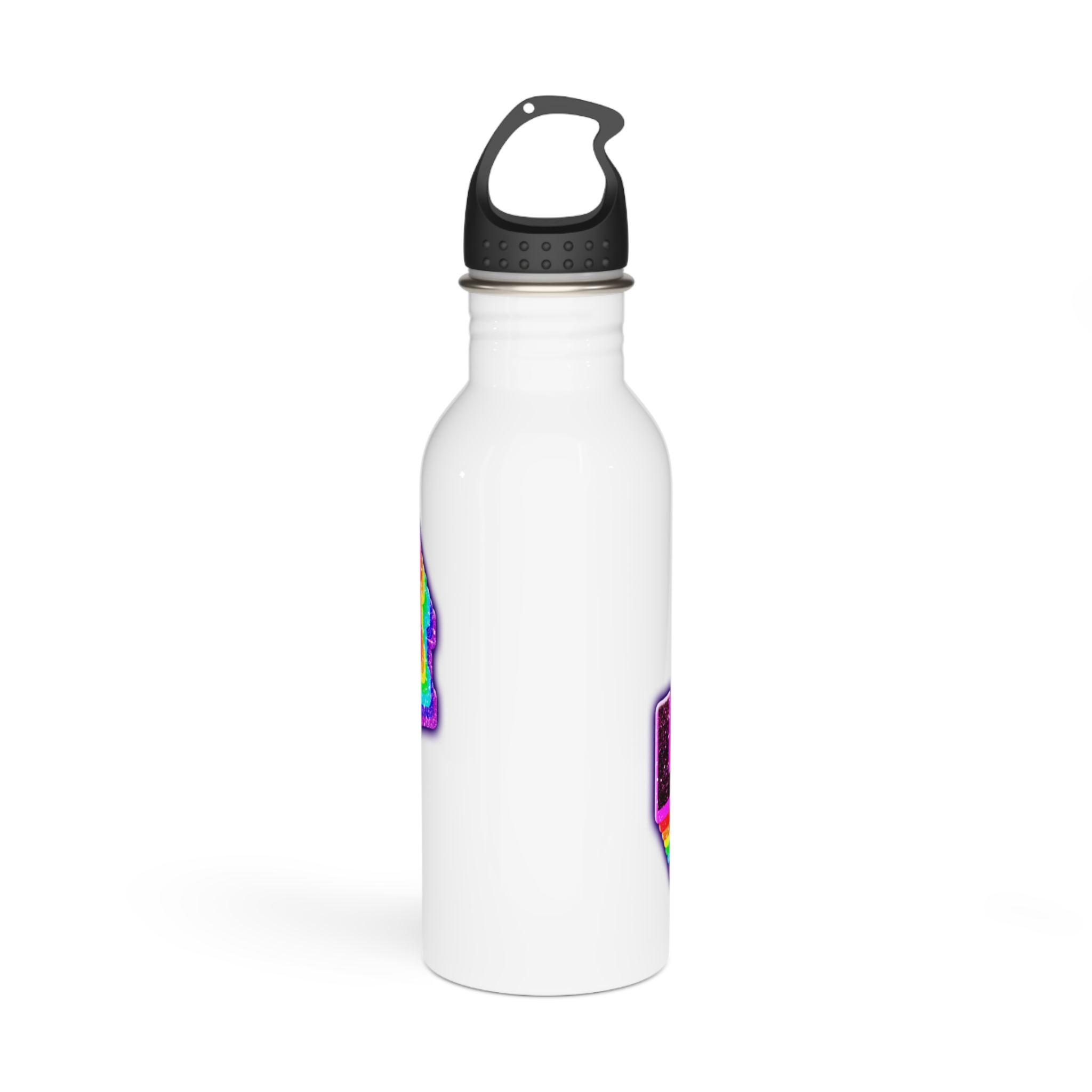 Love Png Word Rainbow Typography Stainless Steel Water Bottle - Image 3