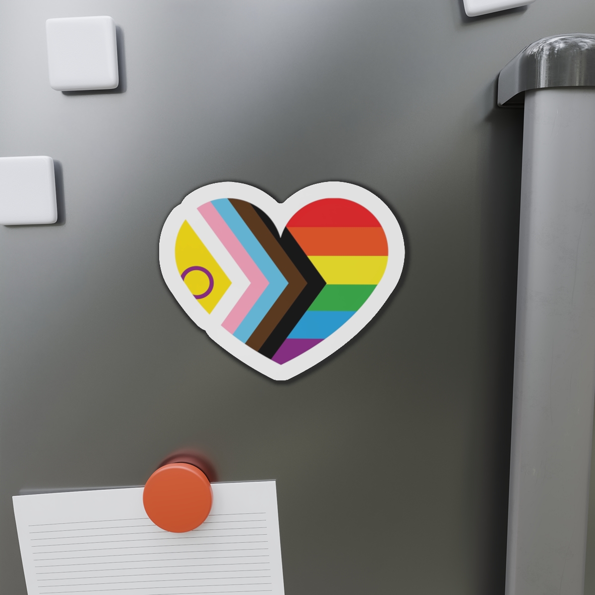 Inclusive Lgbtq Progress Pride Heart Symbol1 Die Cut Magnets - Image 14