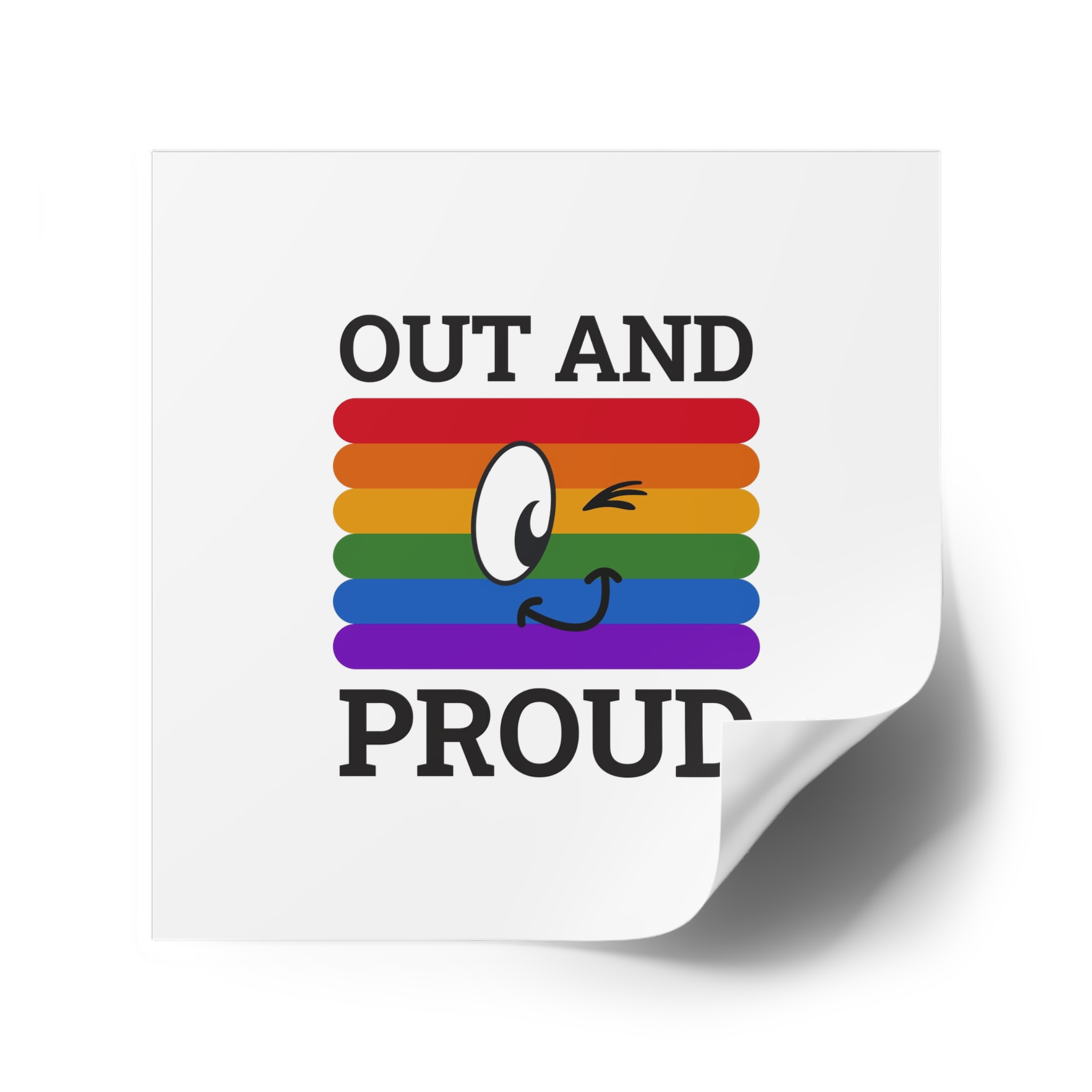Out Proud Lgbtq Pride Month Quote Book Lover Rainbow Flag Hand Drawn Art White Background Laminate Stickers Square - Image 46