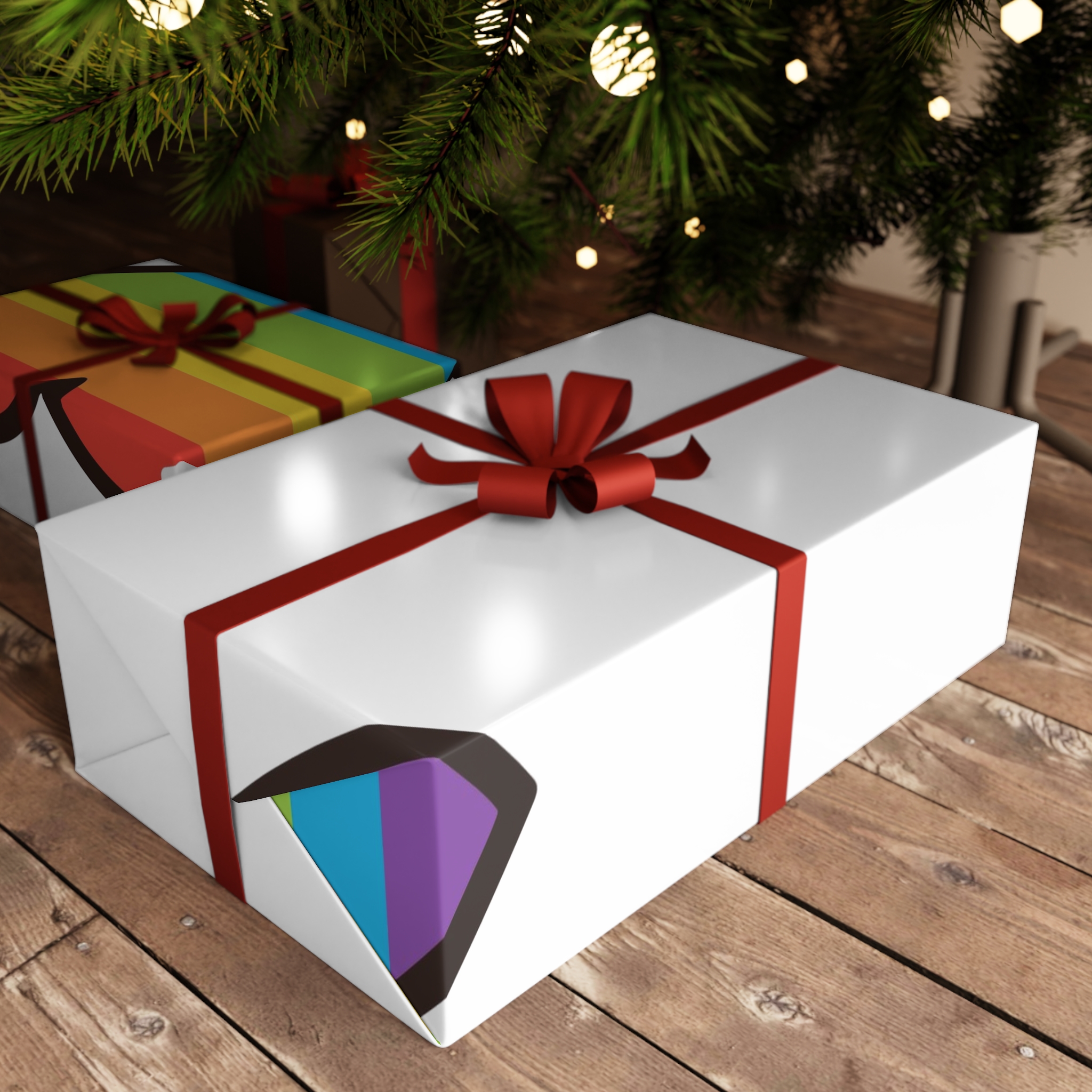 Lgbtq Pride Rainbow Heart Icon Gift Wrapping Paper Sheets 1pc - Image 3