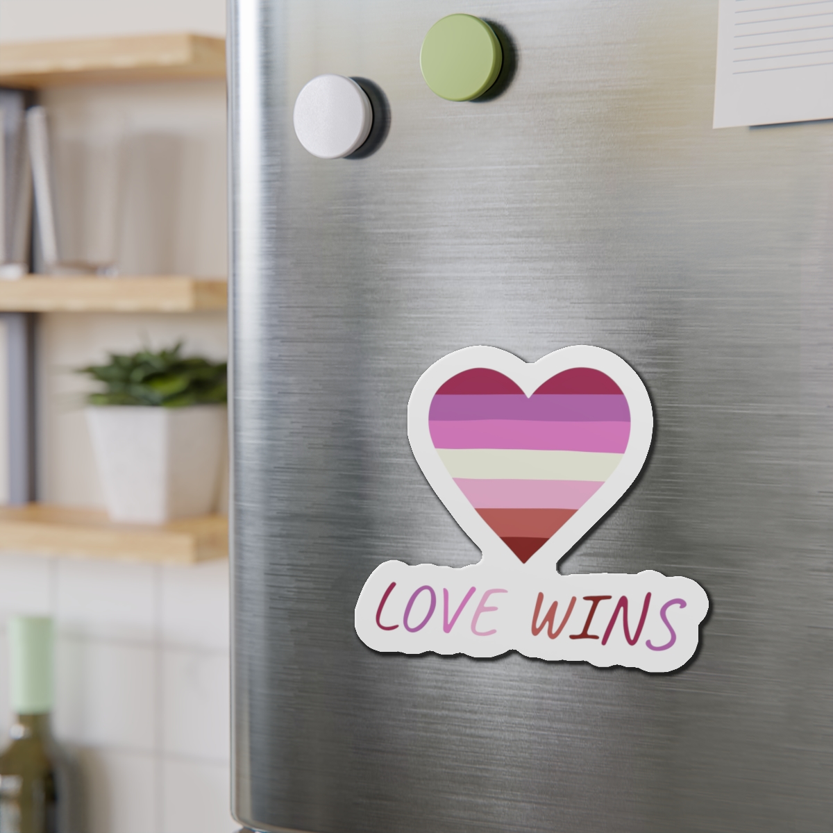 Colorful Heart Shape Lesbian Pride Flag Happy Pride Day Lgbtqia Community Pride Month Vector Hand Drawn Doodle Posters Stickers Logo Cards(2) Die Cut Magnets - Image 15
