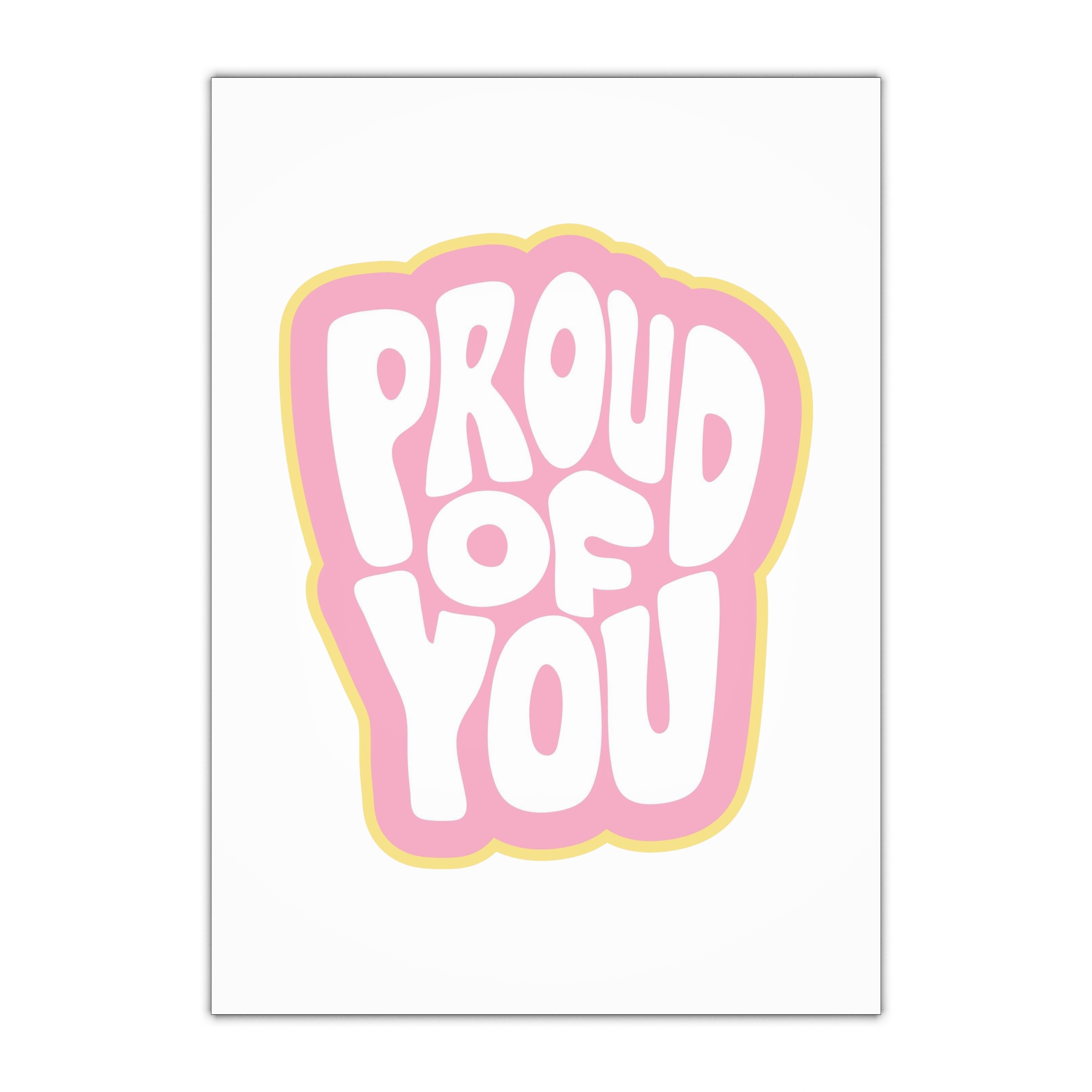Colorful Retro Bubble Letter Typography Sticker Saying Proud You Gift Wrapping Paper Sheets 1pc