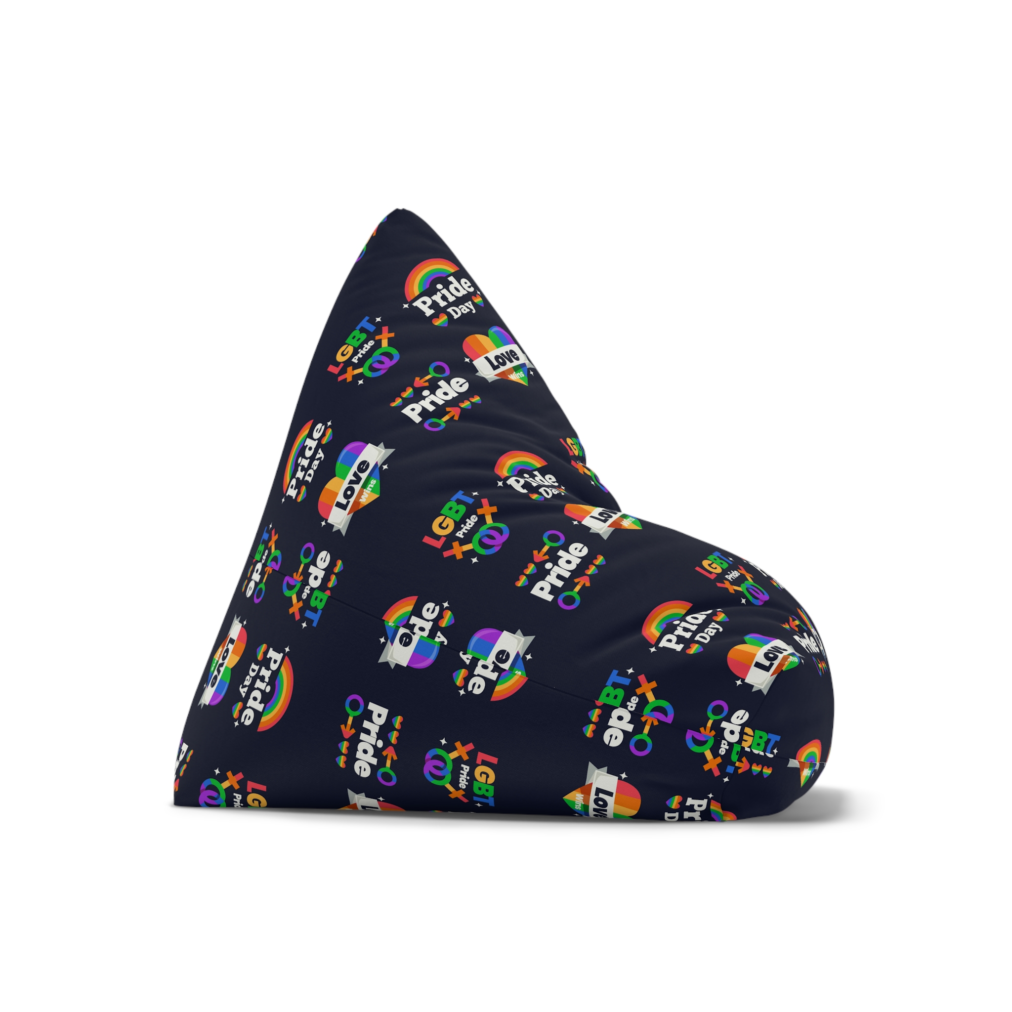 Flat Pride Day Badge Collection 3 Bean Bag Chair Cover - Image 7