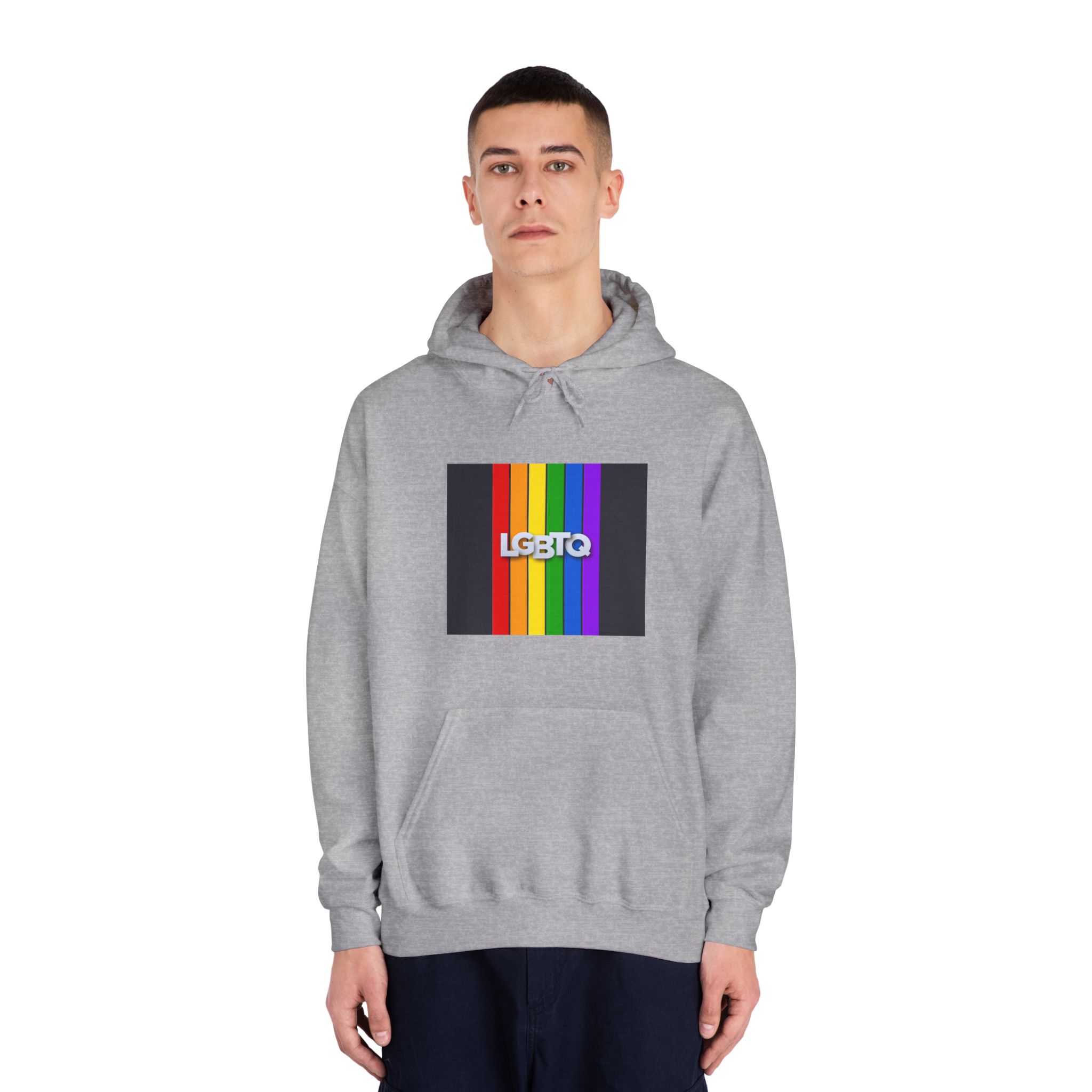 Lgbtq Paper Sign Rainbow Flag Unisex Dryblend Hooded Sweatshirt - Image 15