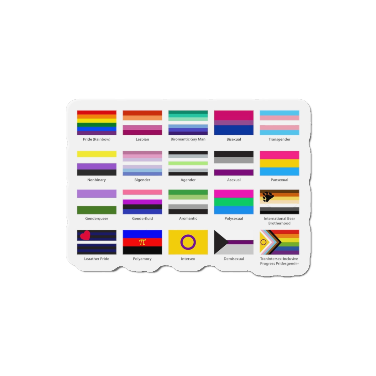 Lgbtq Community Flags Set Lgbt Sexual Identity Pride Flags Collection Rainbow Lesbian Gay Bisexual Die Cut Magnets - Image 4
