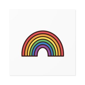 Rainbow Icon Colorful Arch Symbolizing Hope Pride Laminate Stickers Square