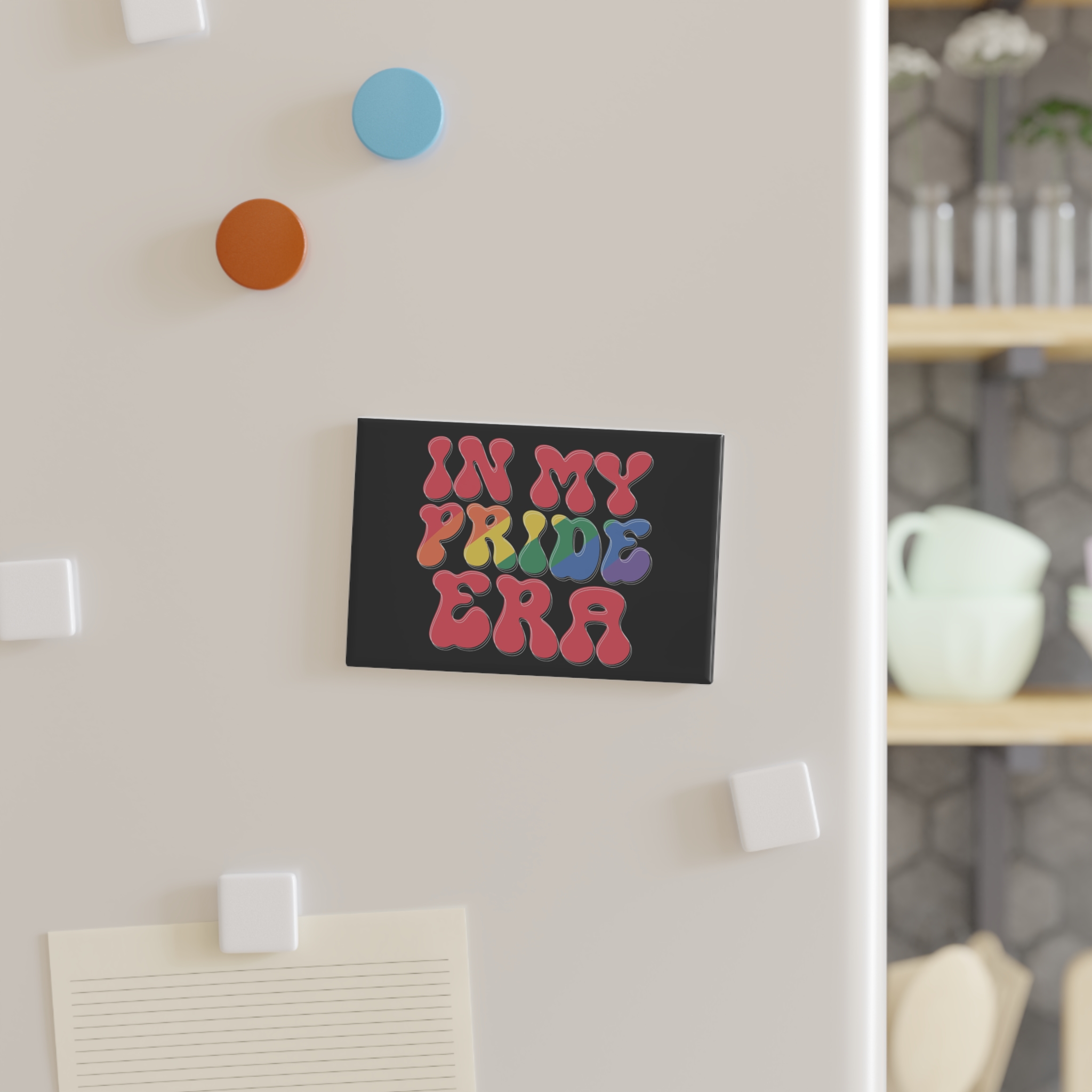 Word I My Rainbow Button Magnet Rectangle 1 And 10 Pcs - Image 3