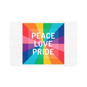 Rainbow Colored Background With Peace Love Pride Concept Pride Month Pet Food Mat 12x18