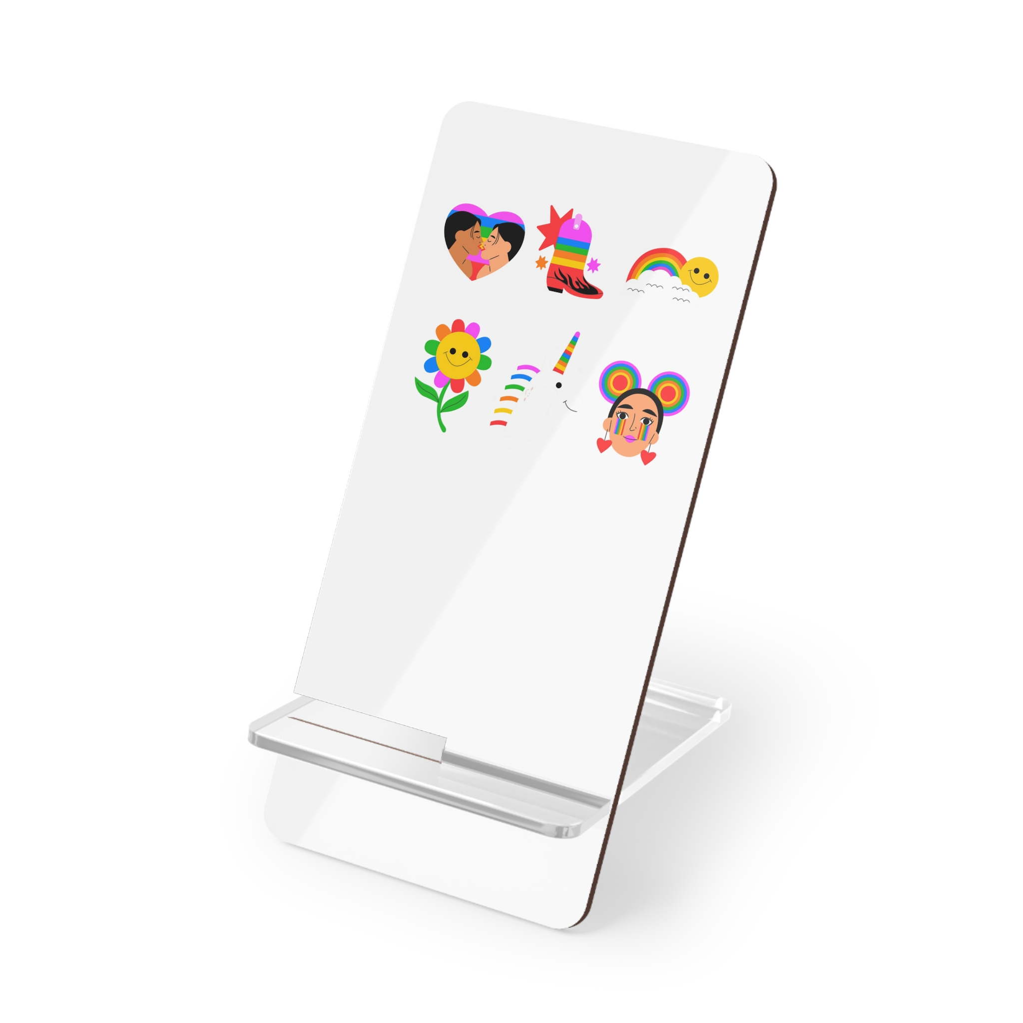 Flat Design Elements Collection Pride Month Celebration Mobile Display Stand For Smartphones