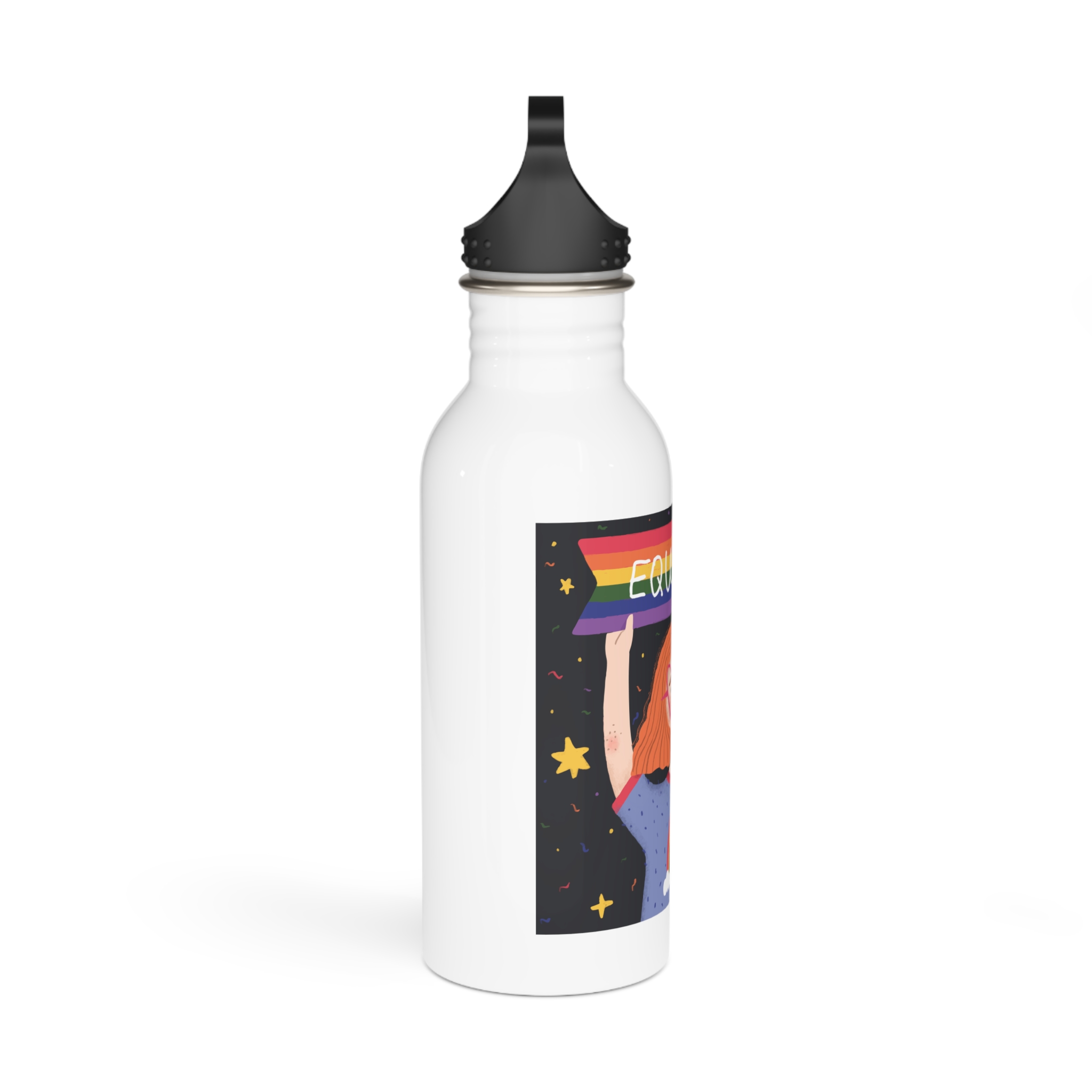 Pride Day Concept Equality Message Stainless Steel Water Bottle - Image 2