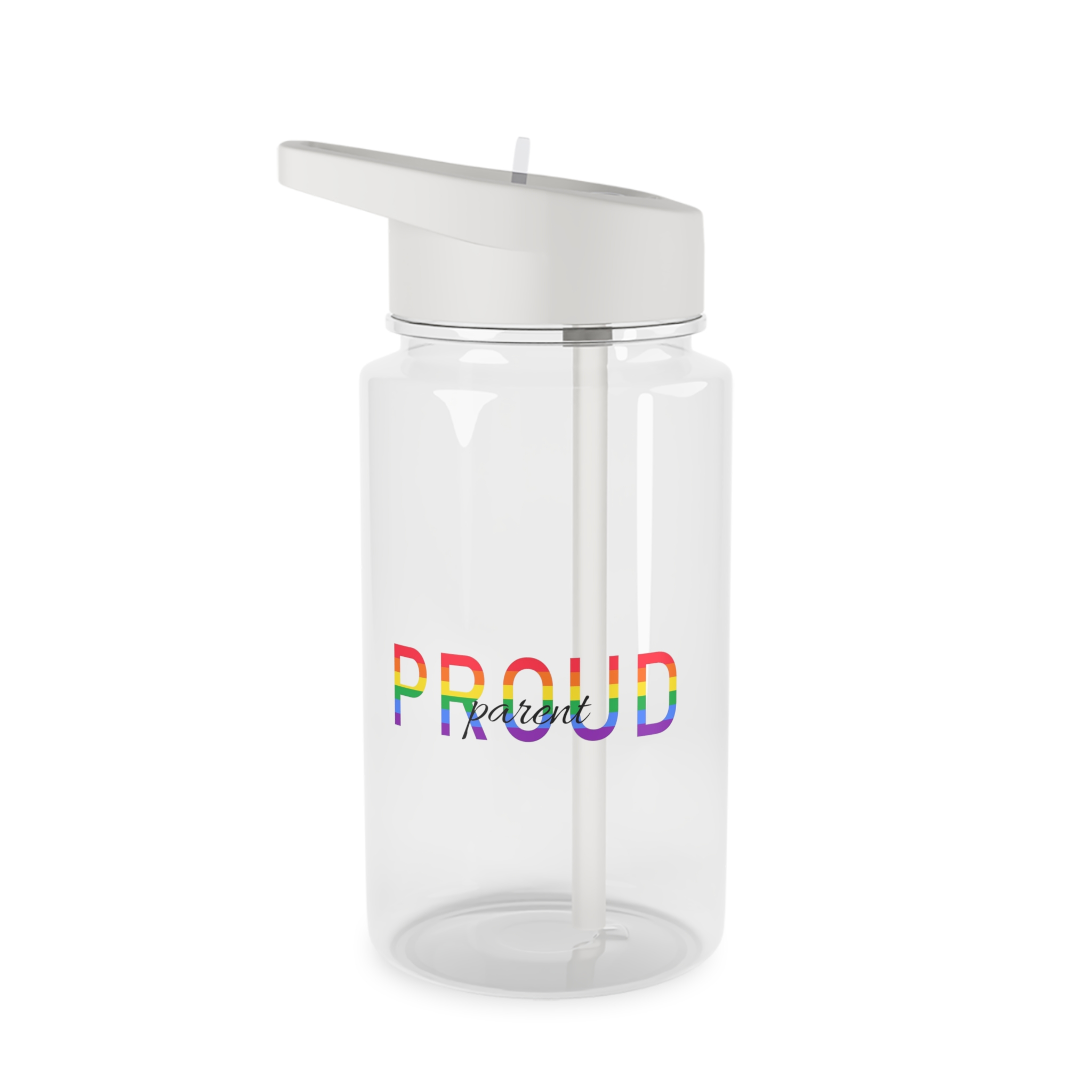 Proud Parent Letering Rainbow Colors Lgbt Flag Lgbt Parents Community Support Tritan Water Bottle