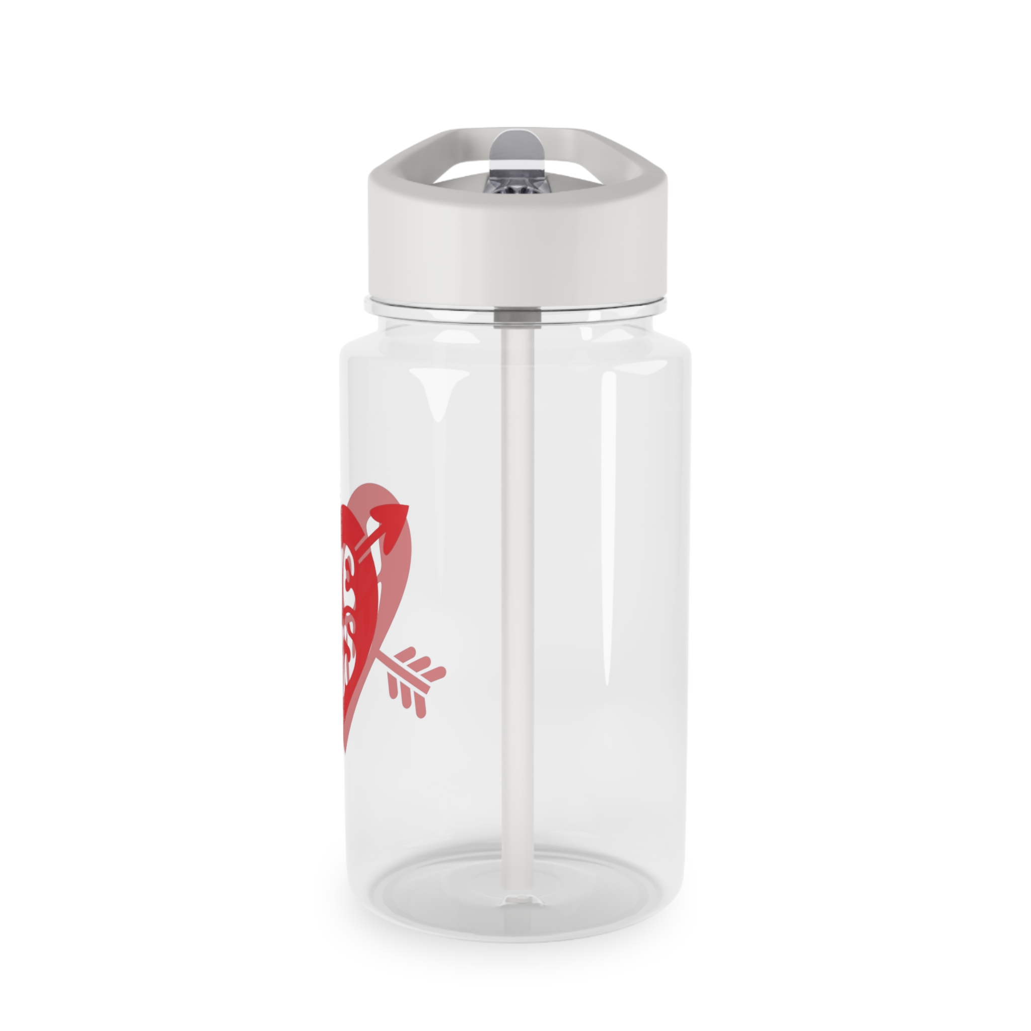 Love Wins Inscription Red Heart Pierced With Cupid39s Arrow Transparent Background Tritan Water Bottle - Image 3