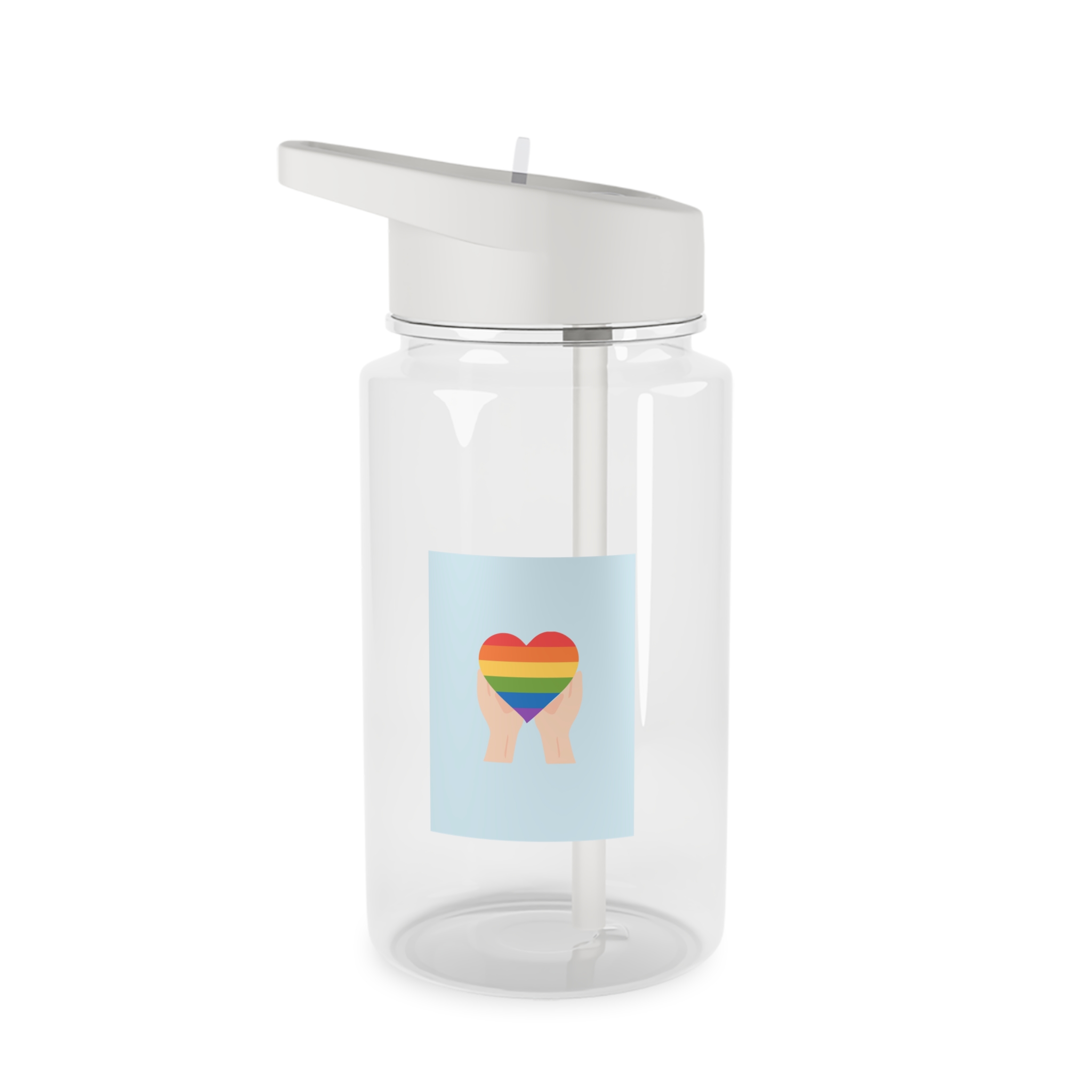 Pride Lgbt Card Support Love Poster That Says Rainbow Heart It Tritan Water Bottle