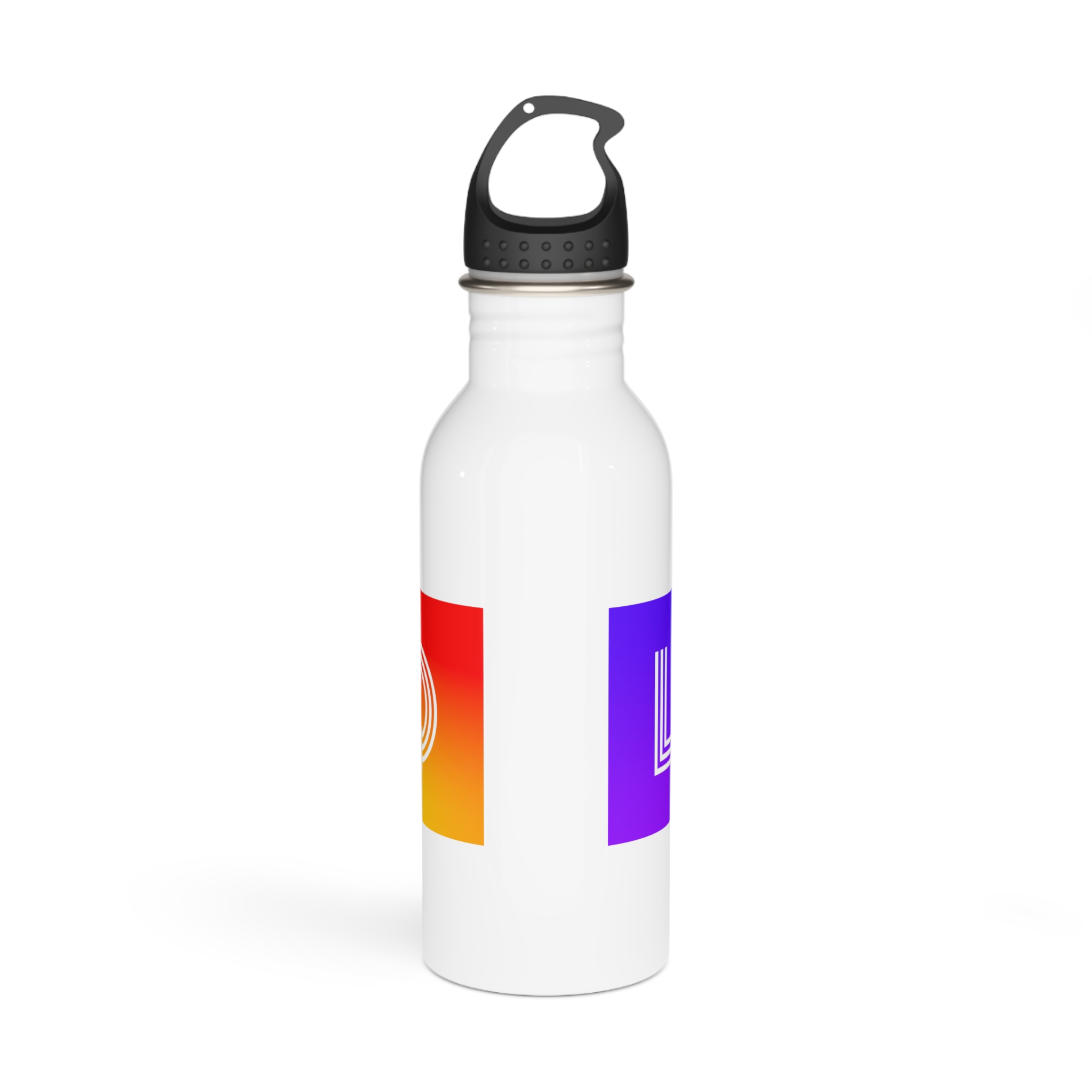 Lgbtq Typography With Rainbow Gradient Background Colorful Vibrant Pride Concept Poster Banner Stainless Steel Water Bottle - Image 3