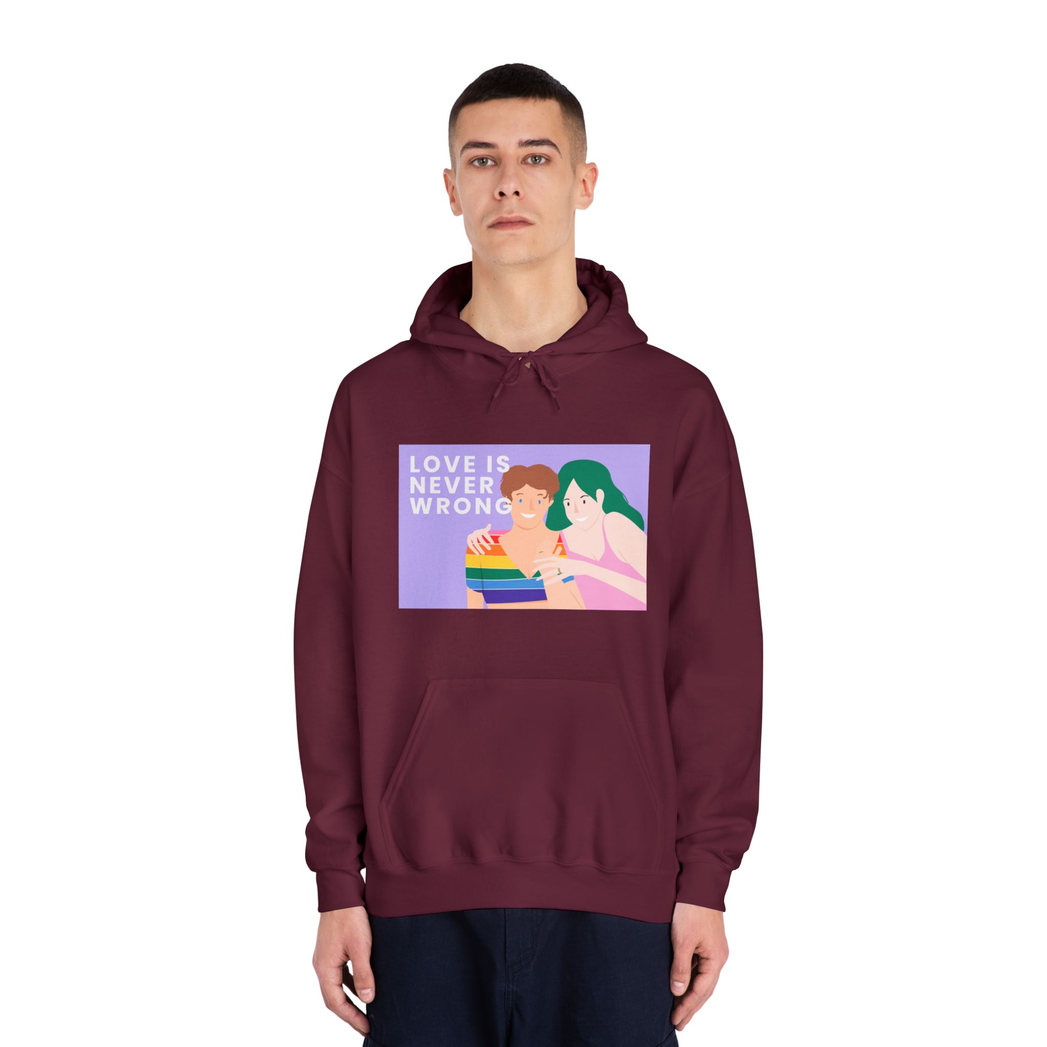 Lgbtq Gay Couple Banner Template Pride Month Unisex Dryblend Hooded Sweatshirt - Image 19