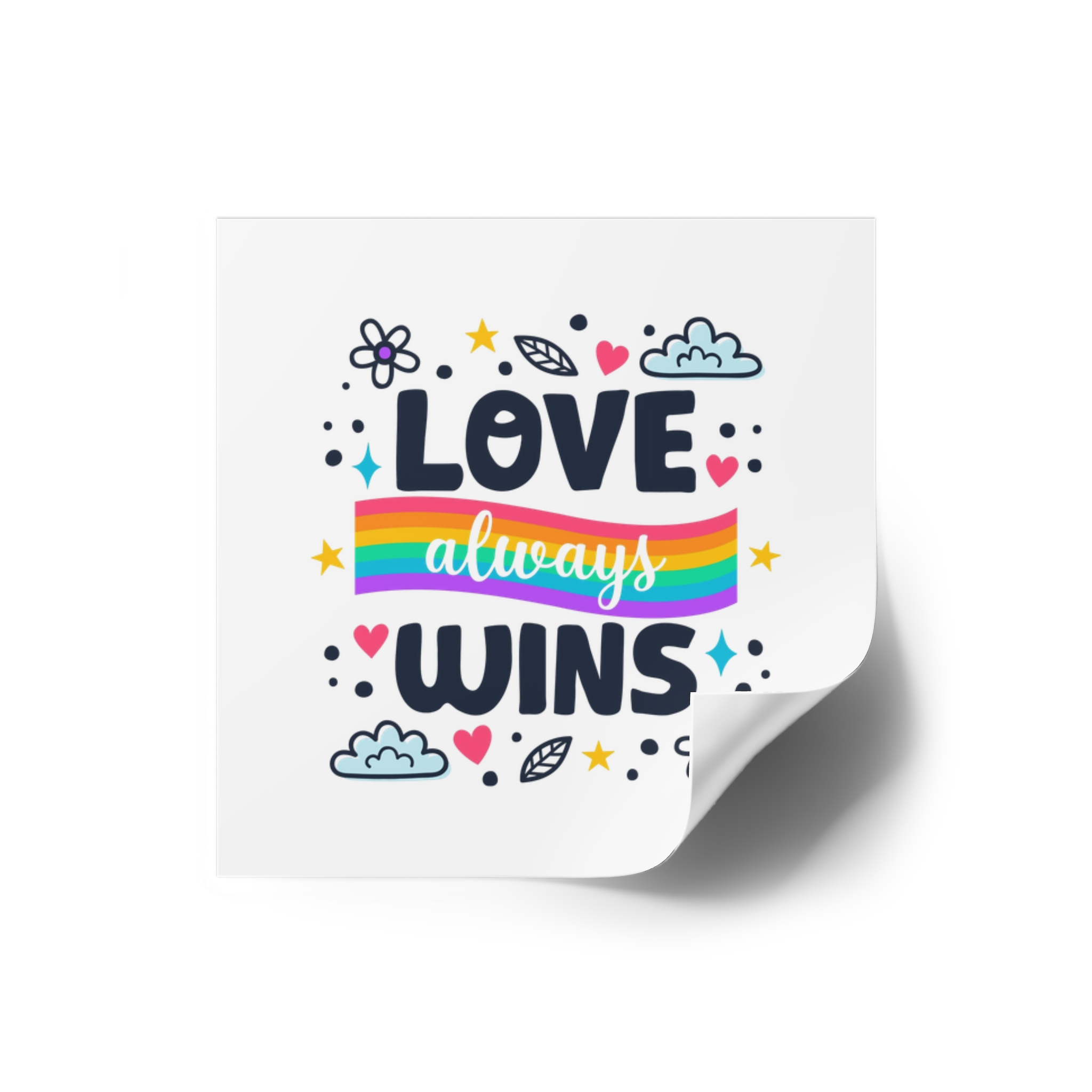 Pride Day Lettering Style Laminate Stickers Square - Image 10