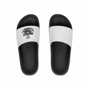 Protect Trans Lives T Shirt Design Isolated White Background Mens Slide Sandals