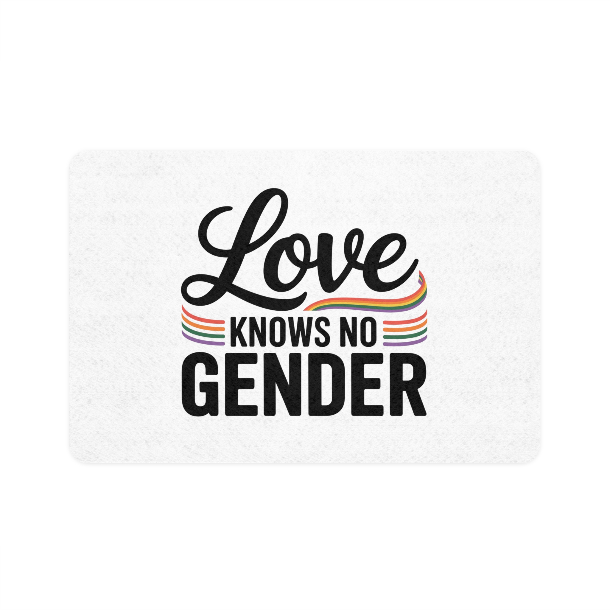 Love Knows No Gender T Shirt Design Isolated White Background 2 Pet Food Mat 12x18