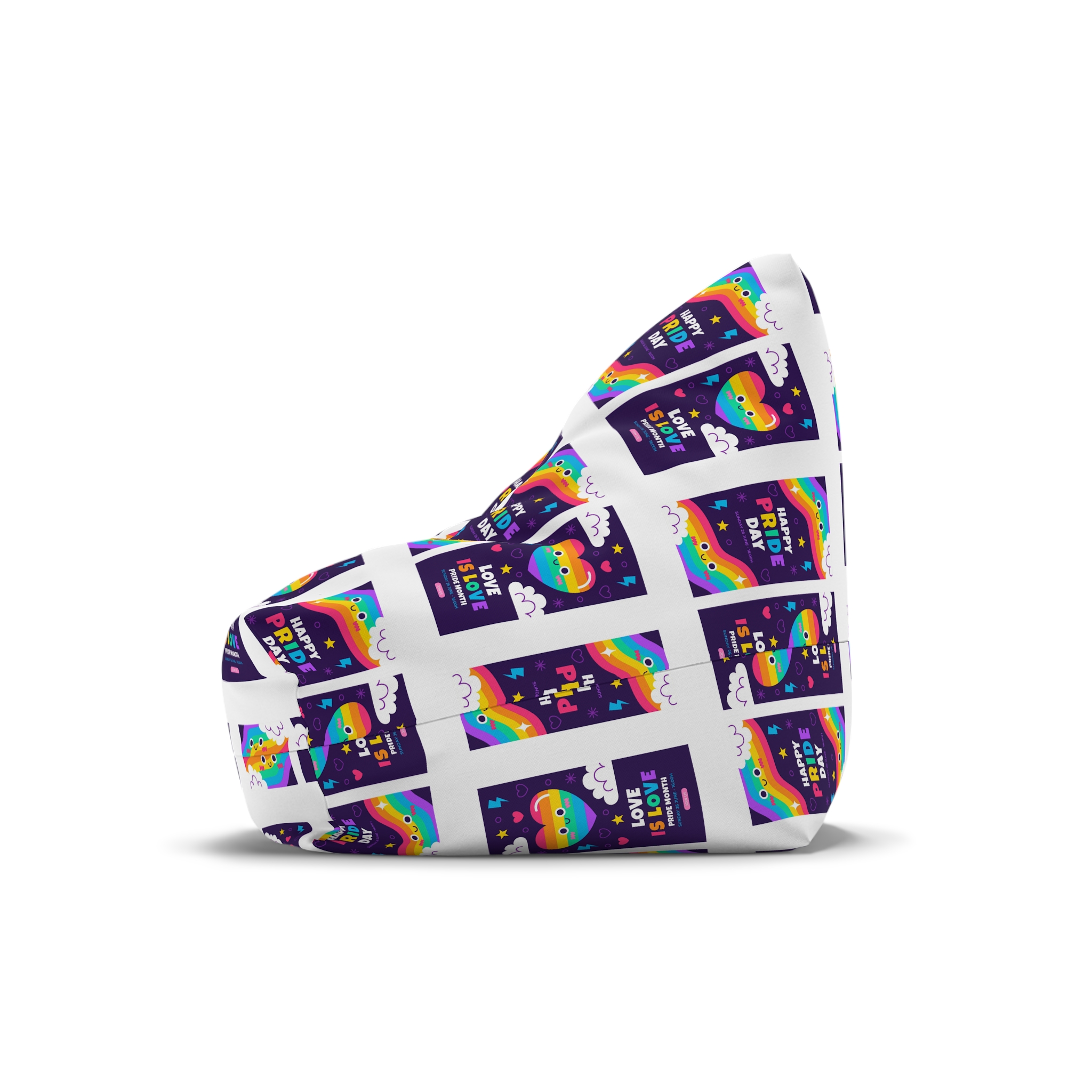 Flat Pride Month Vertical Banners Collection Bean Bag Chair Cover - Image 4