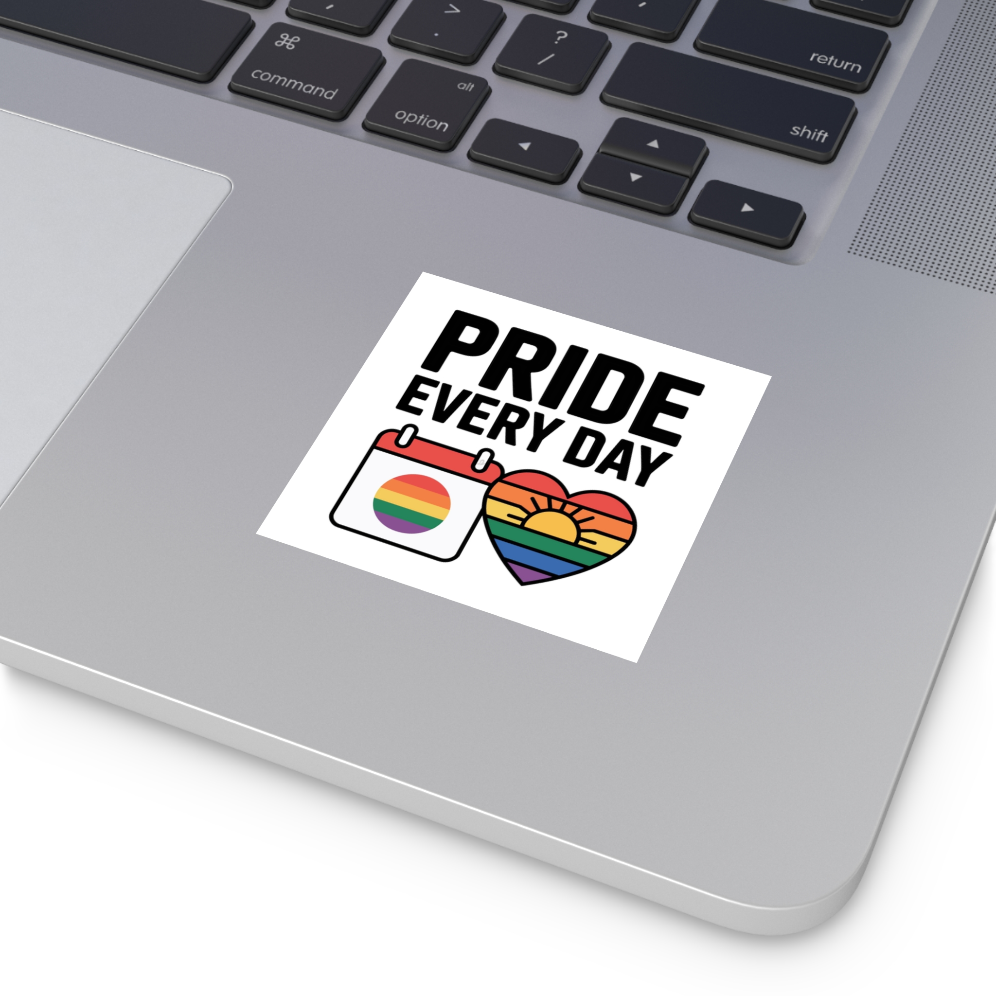 Pride Every Day T Shirt Design Isolated White Background Laminate Stickers Square - Image 67