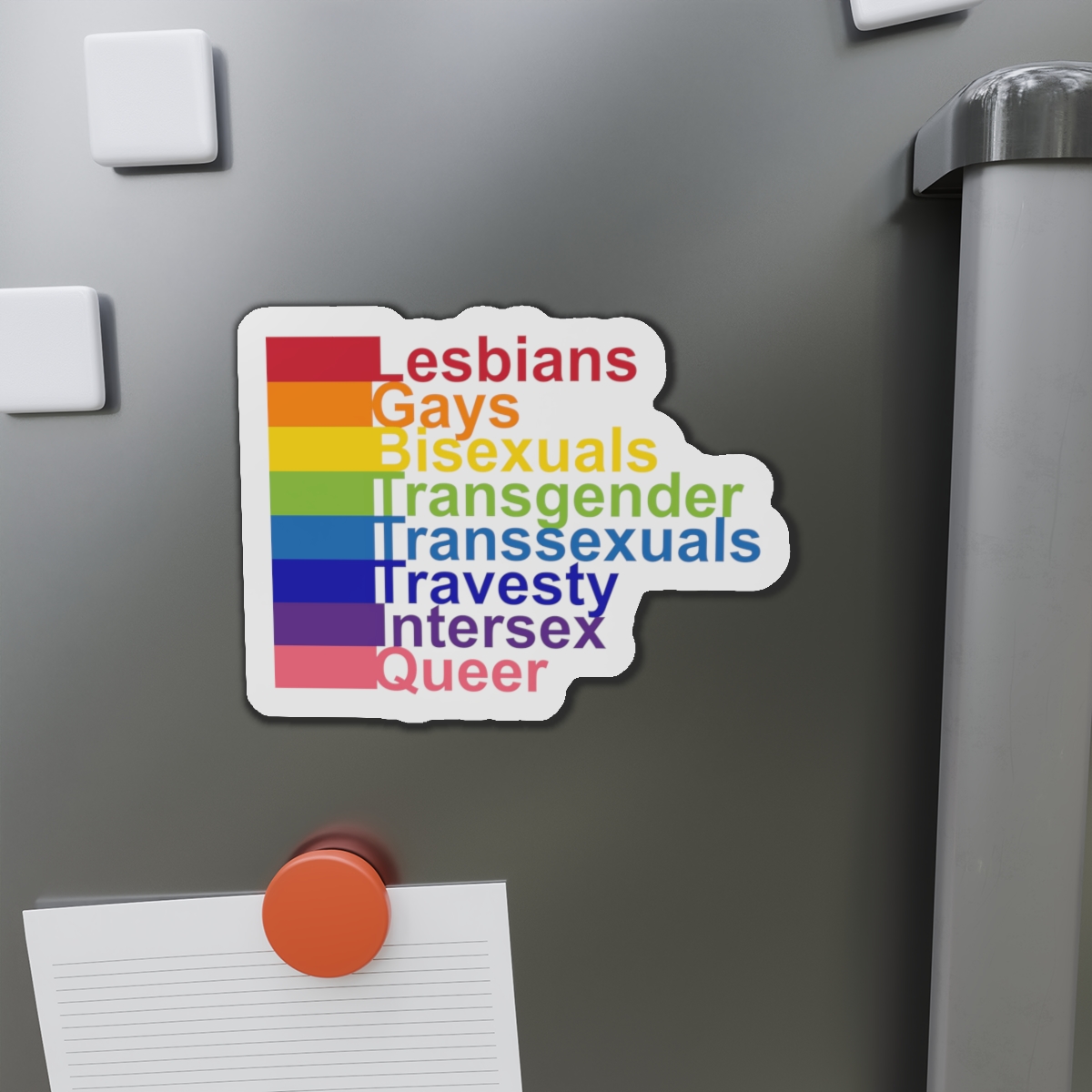Lgbt Concept Motivating Phrase Colors Rainbow Decoding Abbreviations Lgbt Lesbian Gay Bisexual Transgender Transsexual Travesty Intersex Queer Die Cut Magnets - Image 14
