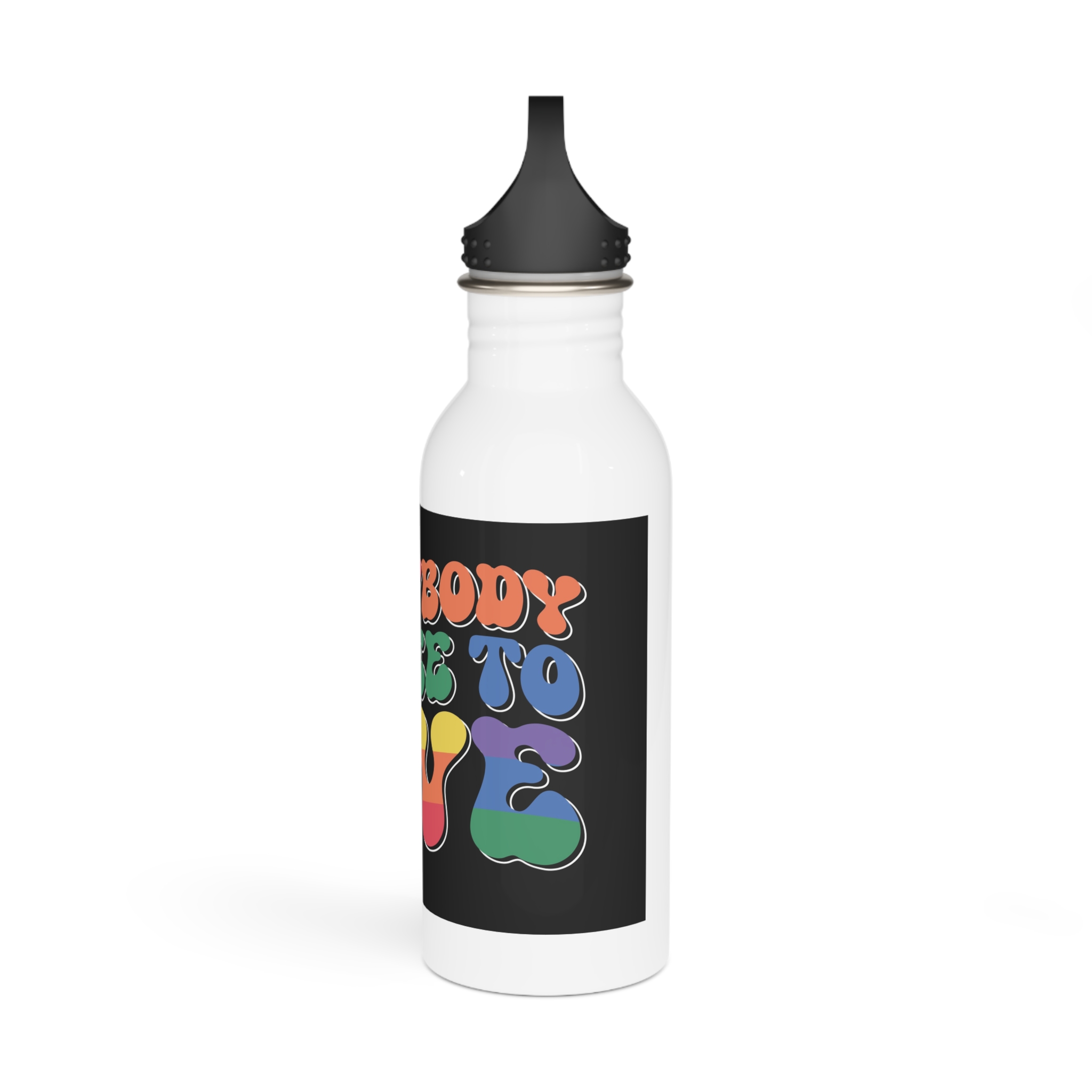 Pride Lgbt Gay Retro Tshirt Design Stainless Steel Water Bottle - Image 4