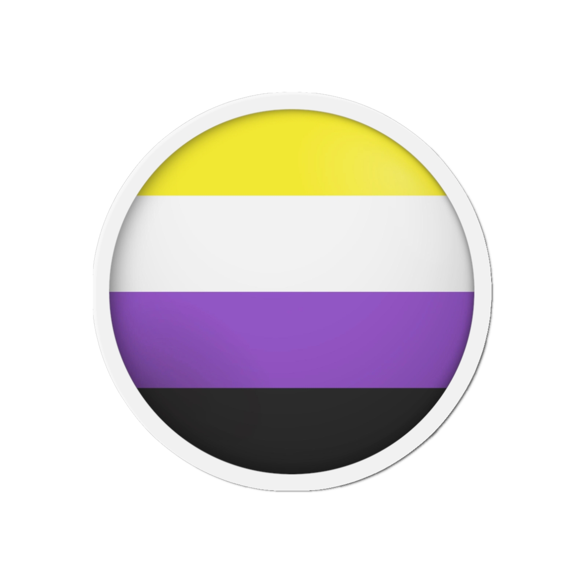 Flag Nonbinary Lgbtq Glossy Circular Flag Button Appearance 3d Icon Design With Depth Die Cut Magnets - Image 4