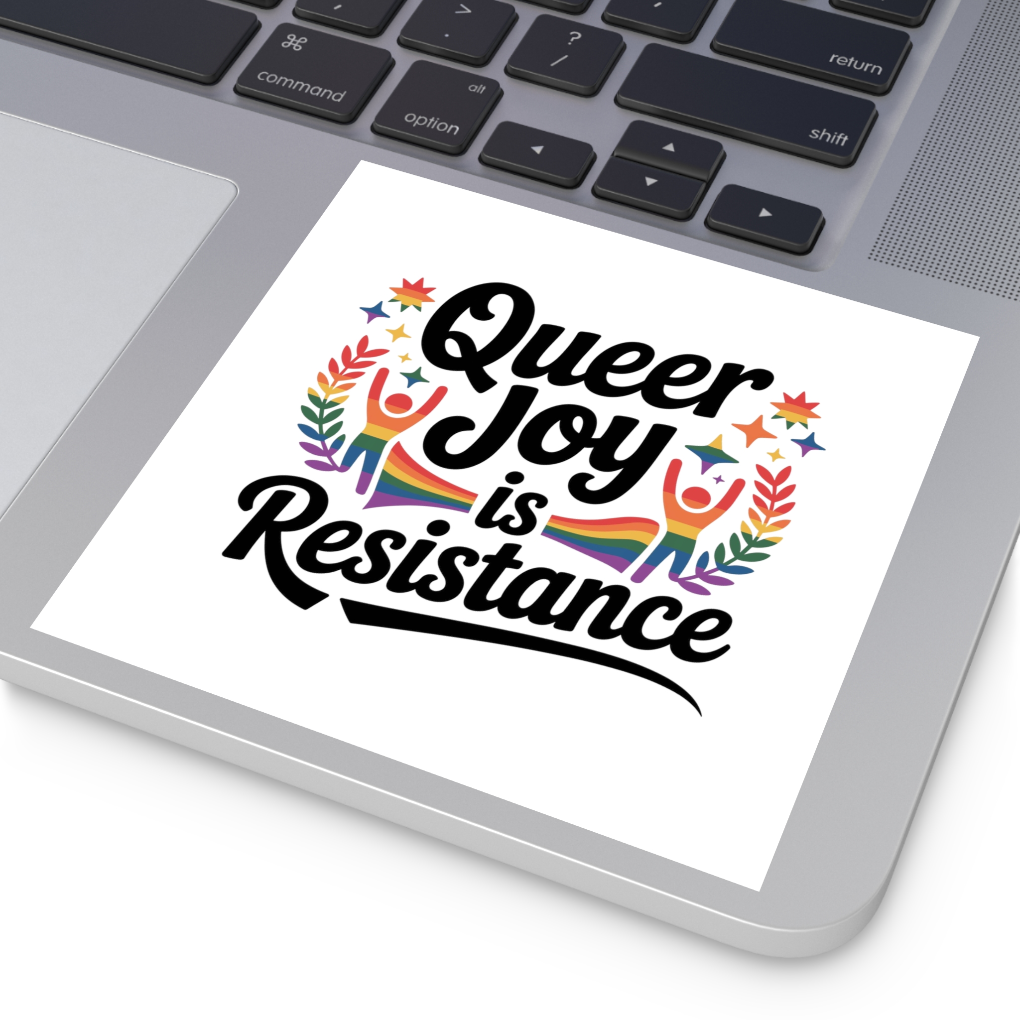 Queer Joy Is Resistance T Shirt Design Isolated White Background Laminate Stickers Square - Image 75