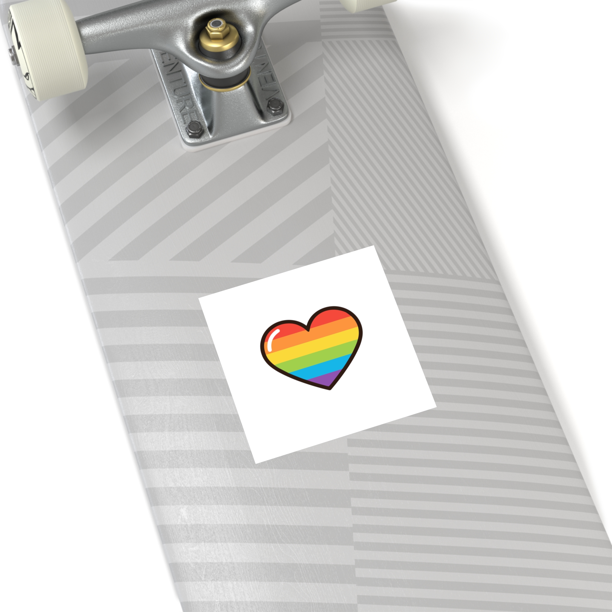 Lgbtq Pride Rainbow Heart Icon1 Laminate Stickers Square - Image 72