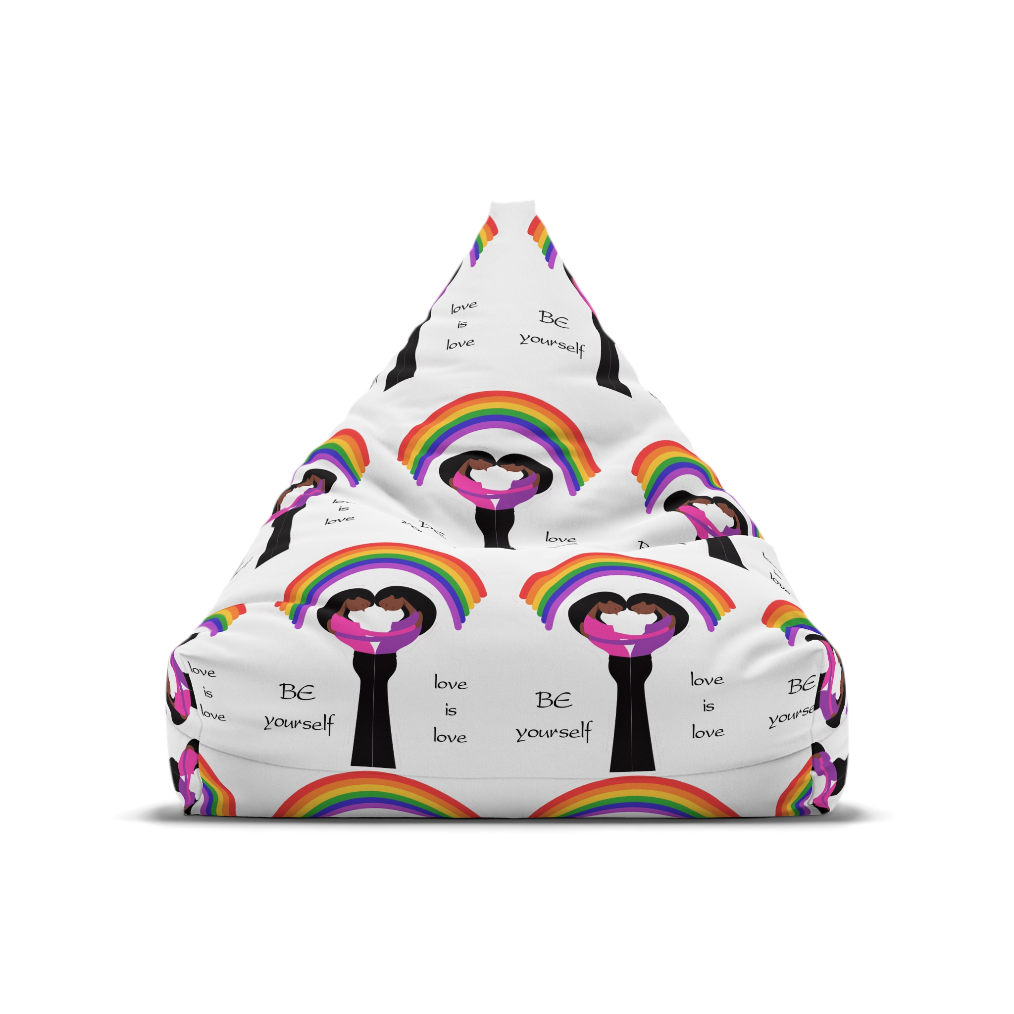 Poster Two Girls Hugging With Rainbow Bean Bag Chair Cover - Image 5