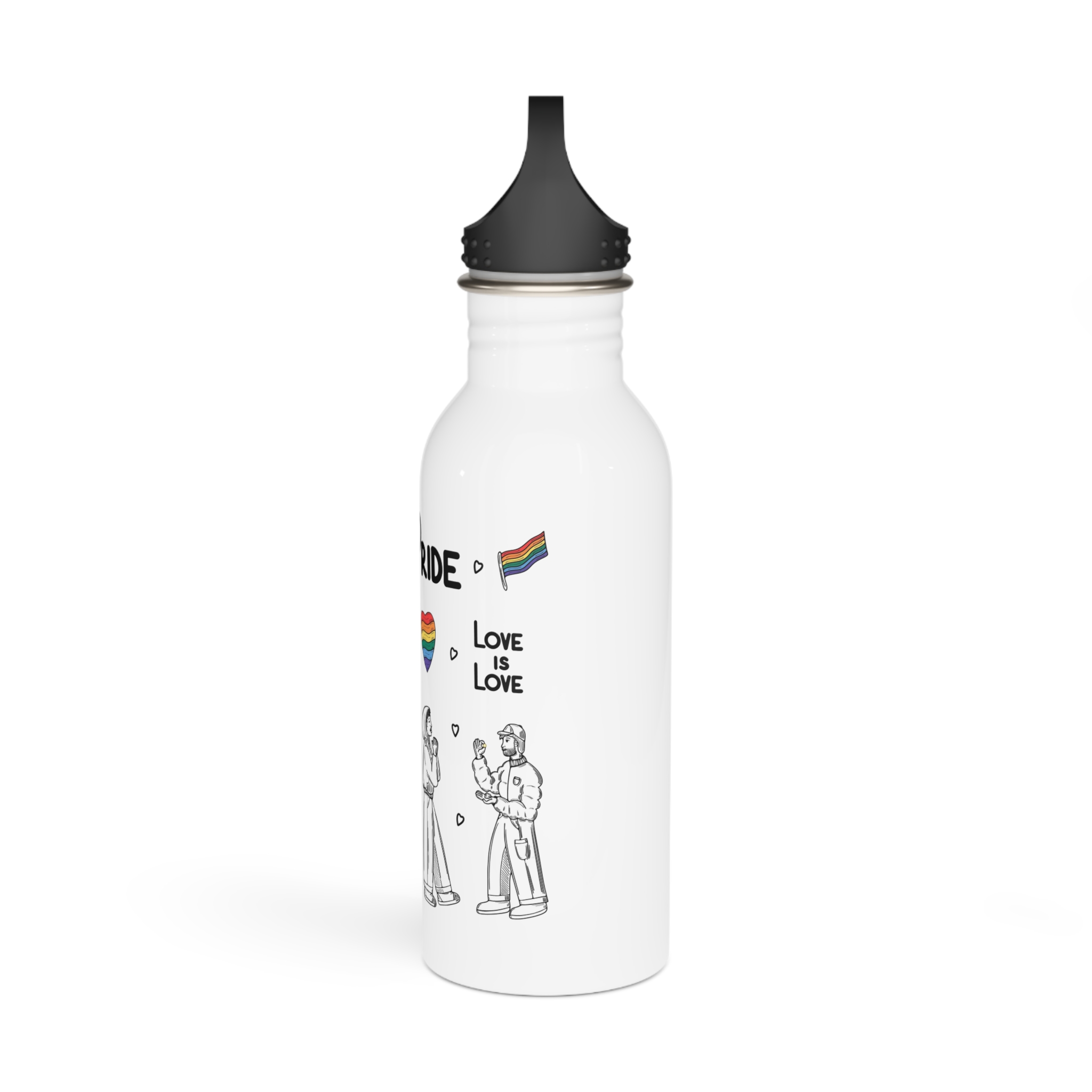 Engraving Hand Drawn Set Lgbt Elements Pride Collection Stainless Steel Water Bottle - Image 4